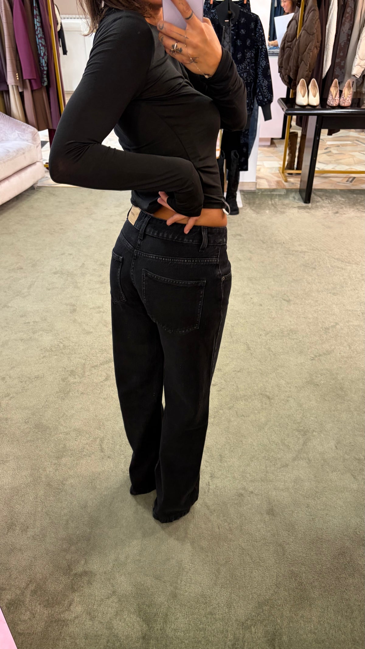 Jeans chechu nero straight vita bassa Hinnominate