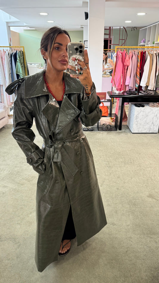 Trench lungo verde militare crocco Actualee
