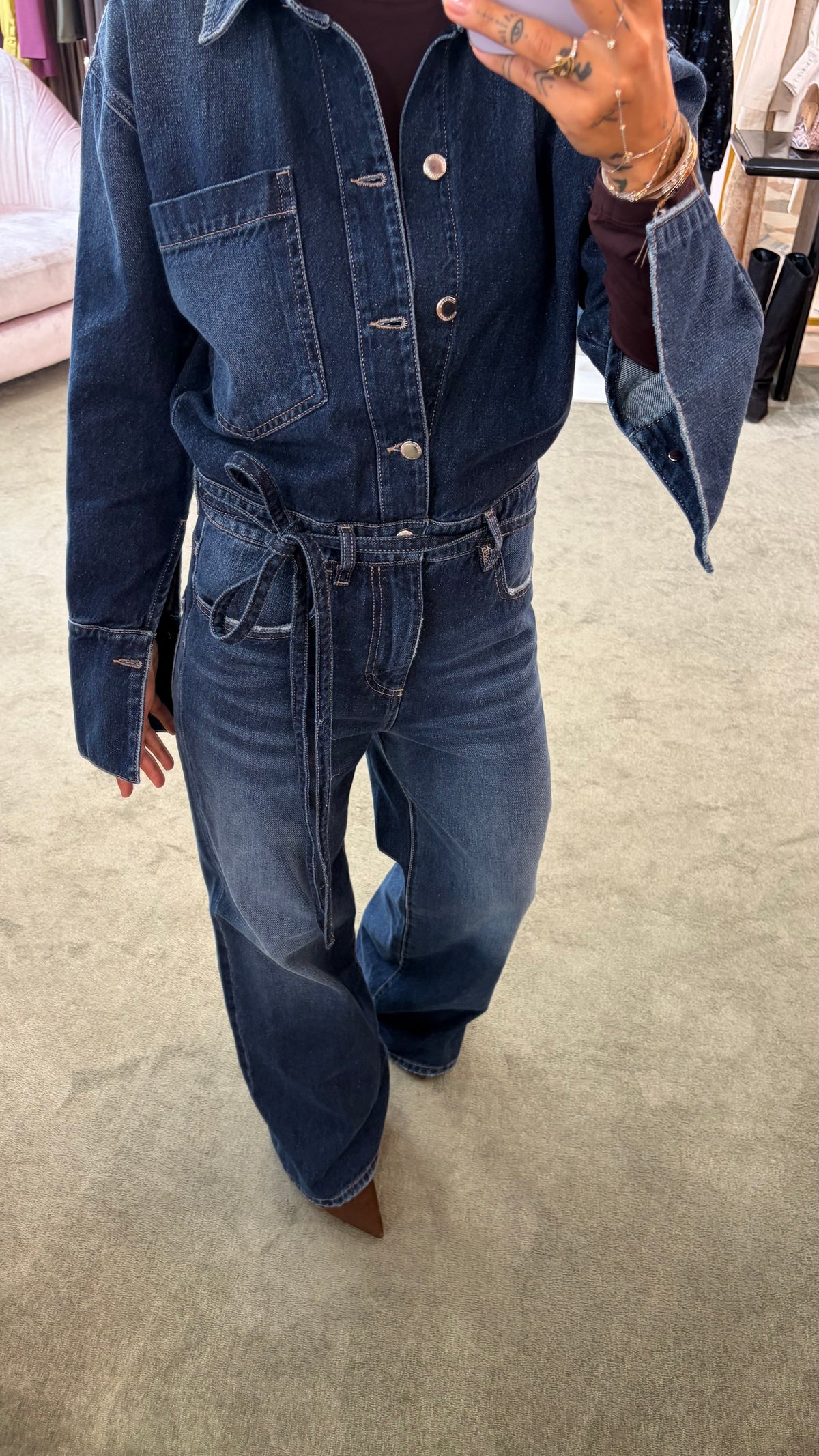 Jumpsuit anya blu scuro Icon Denim