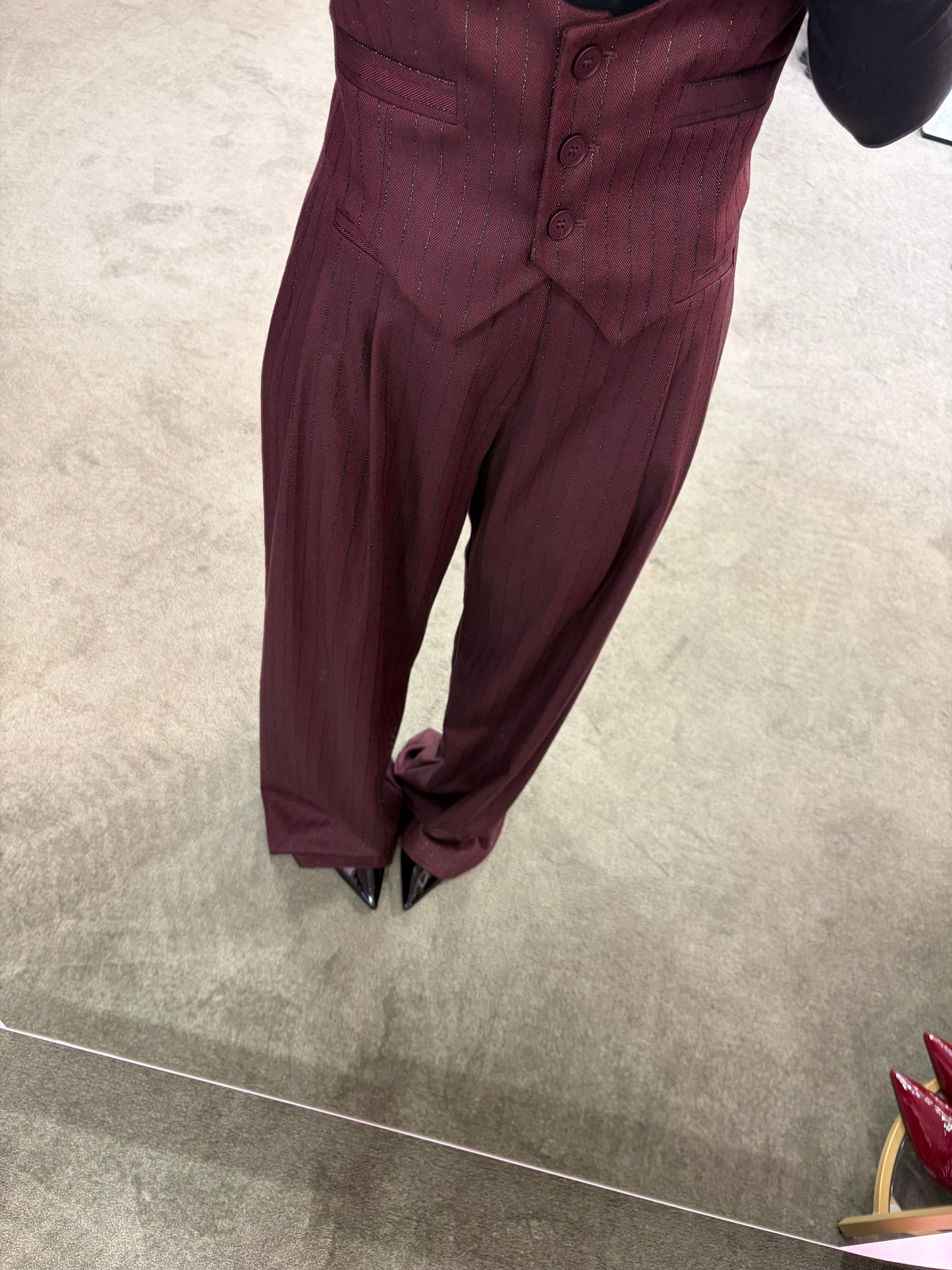 Pantaloni paige MAR DE MARGARITAS bordeux gessato