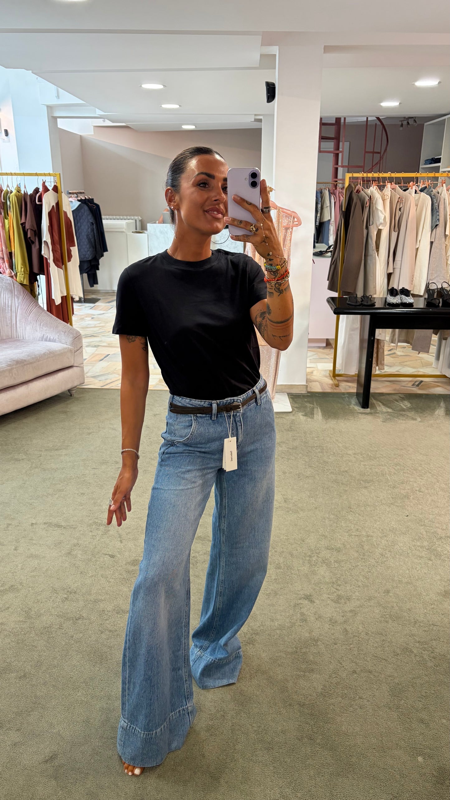 Jeans denim wide leg aw