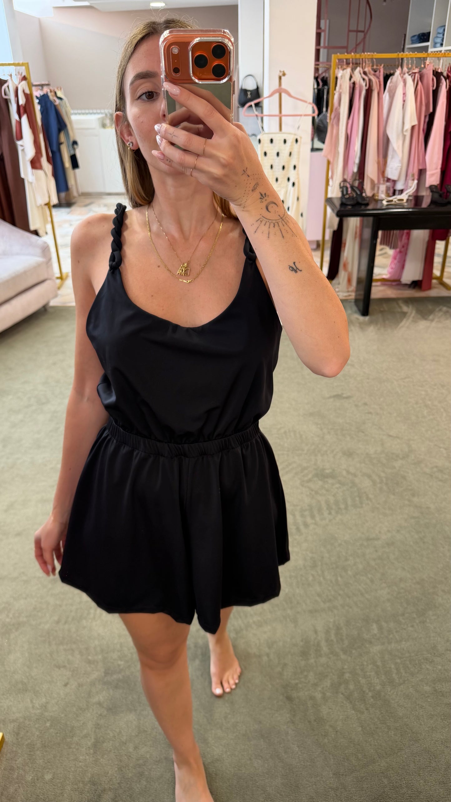Jumpsuit nera torchon Cotazur