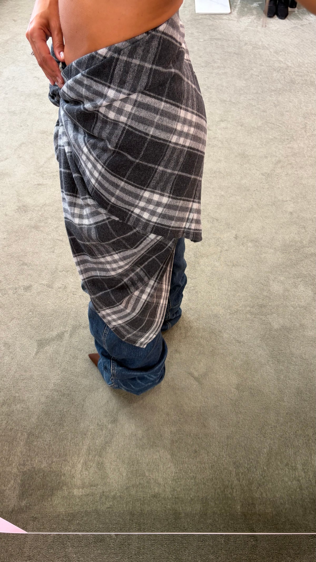 Sciarpa check grigia Icon Denim