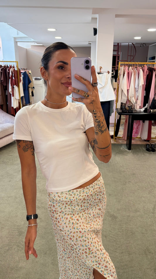 T-shirt gigi bianca slim basica jx