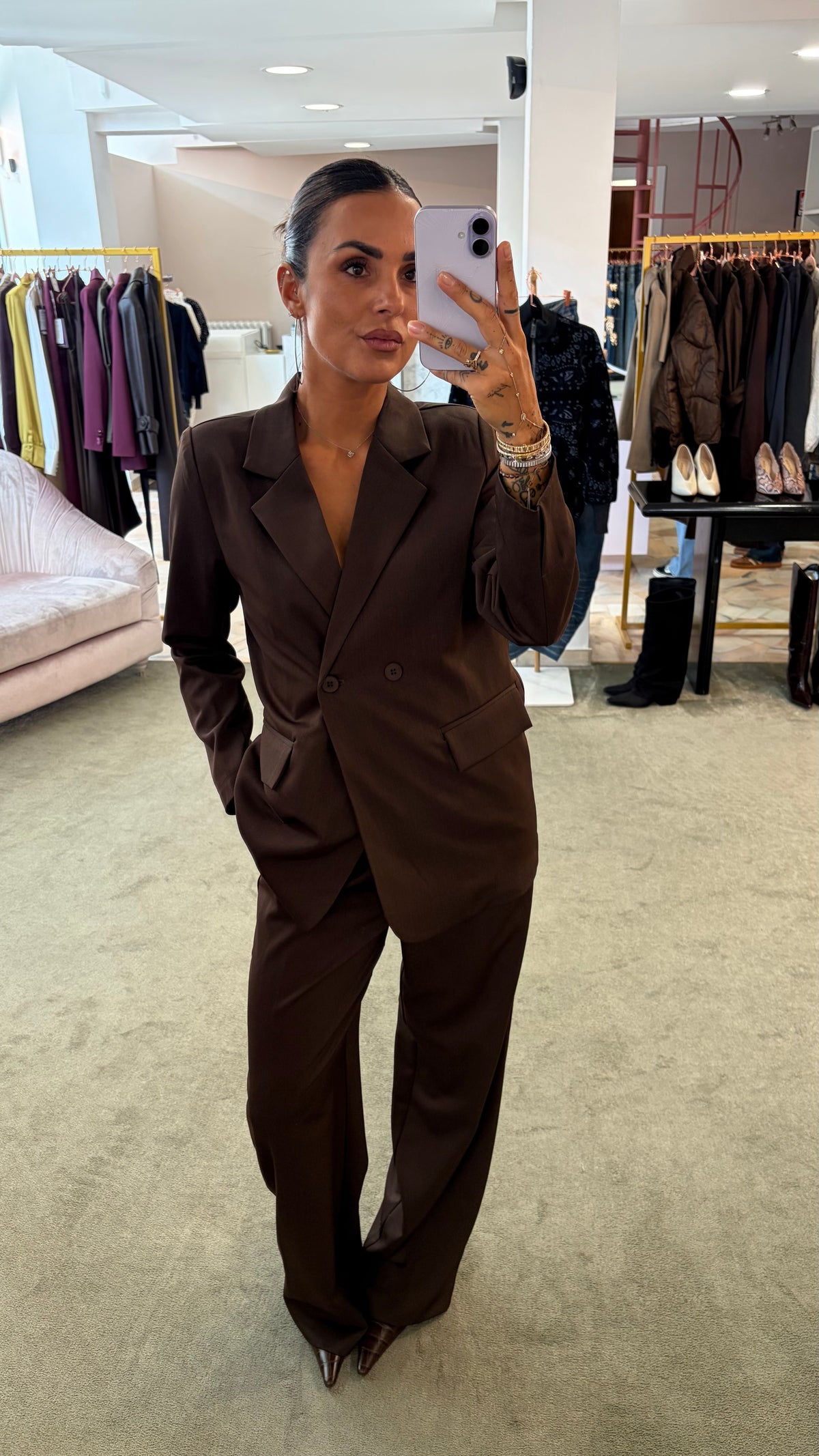 Blazer doppiopetto marrone over ay fw26
