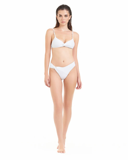 Bikini bianco bralette con perle Cotazur