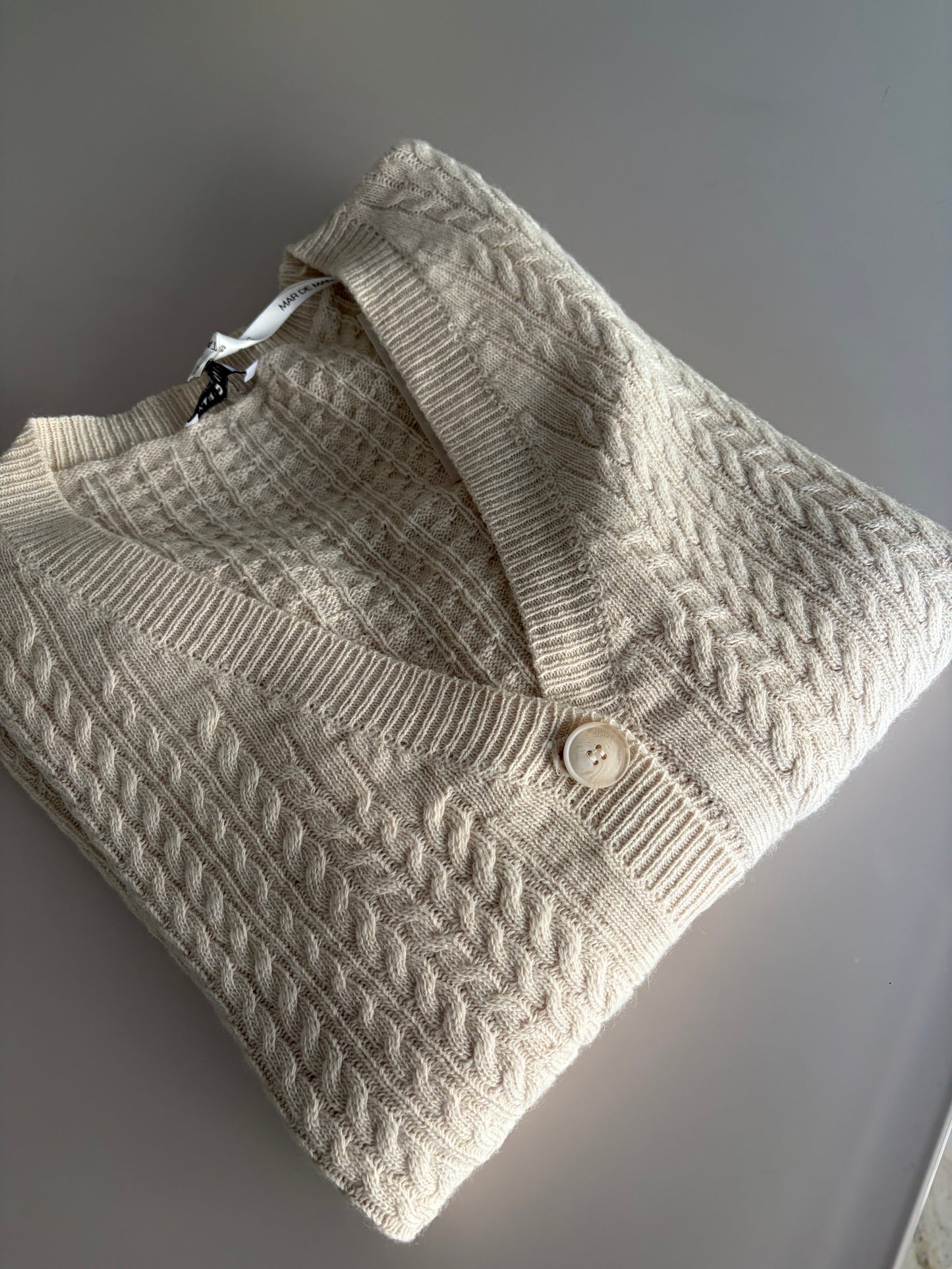 Cardigan a trecce MAR DE MARGARITAS panna