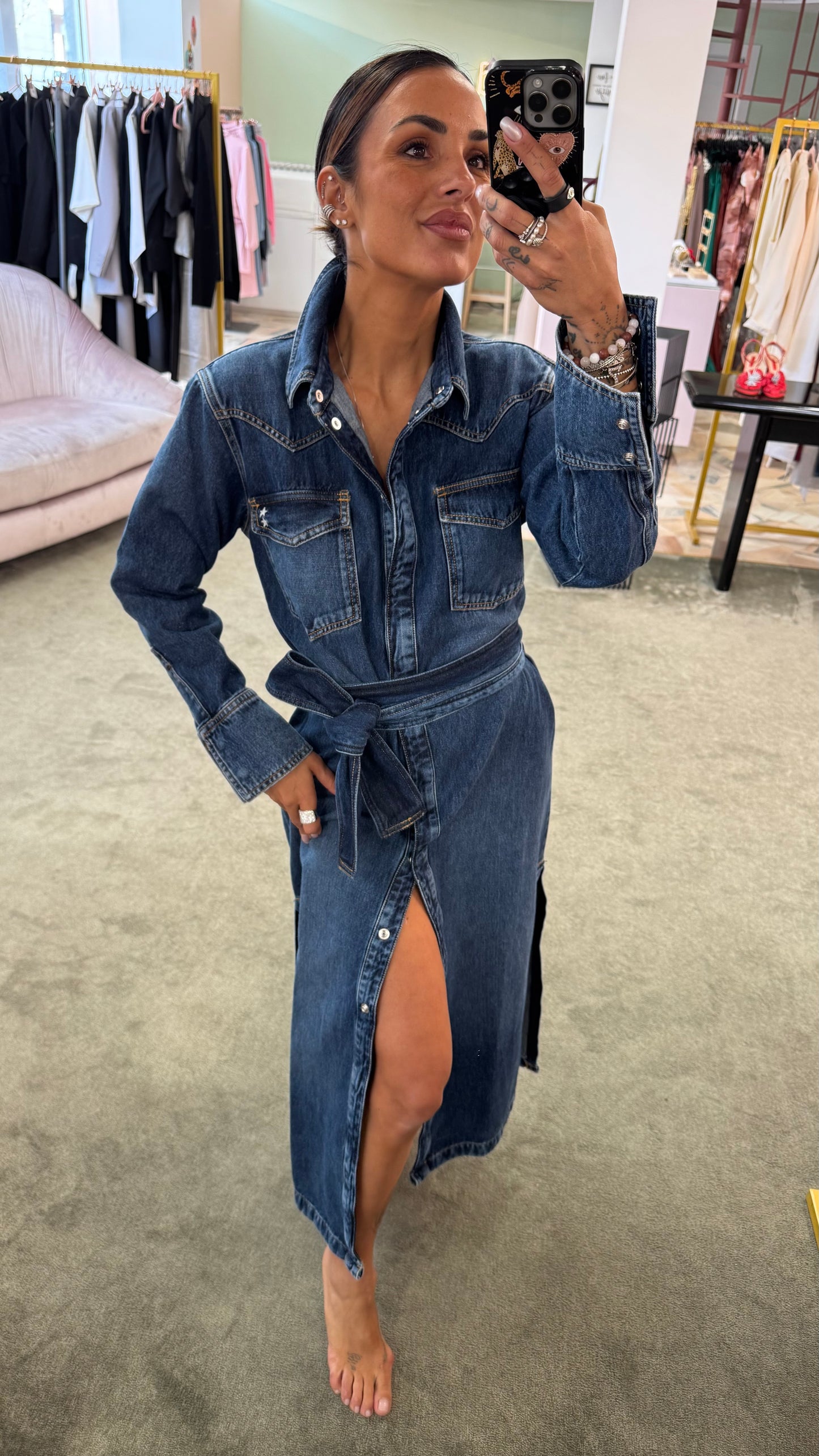 Abito con cintura in jeans Icon