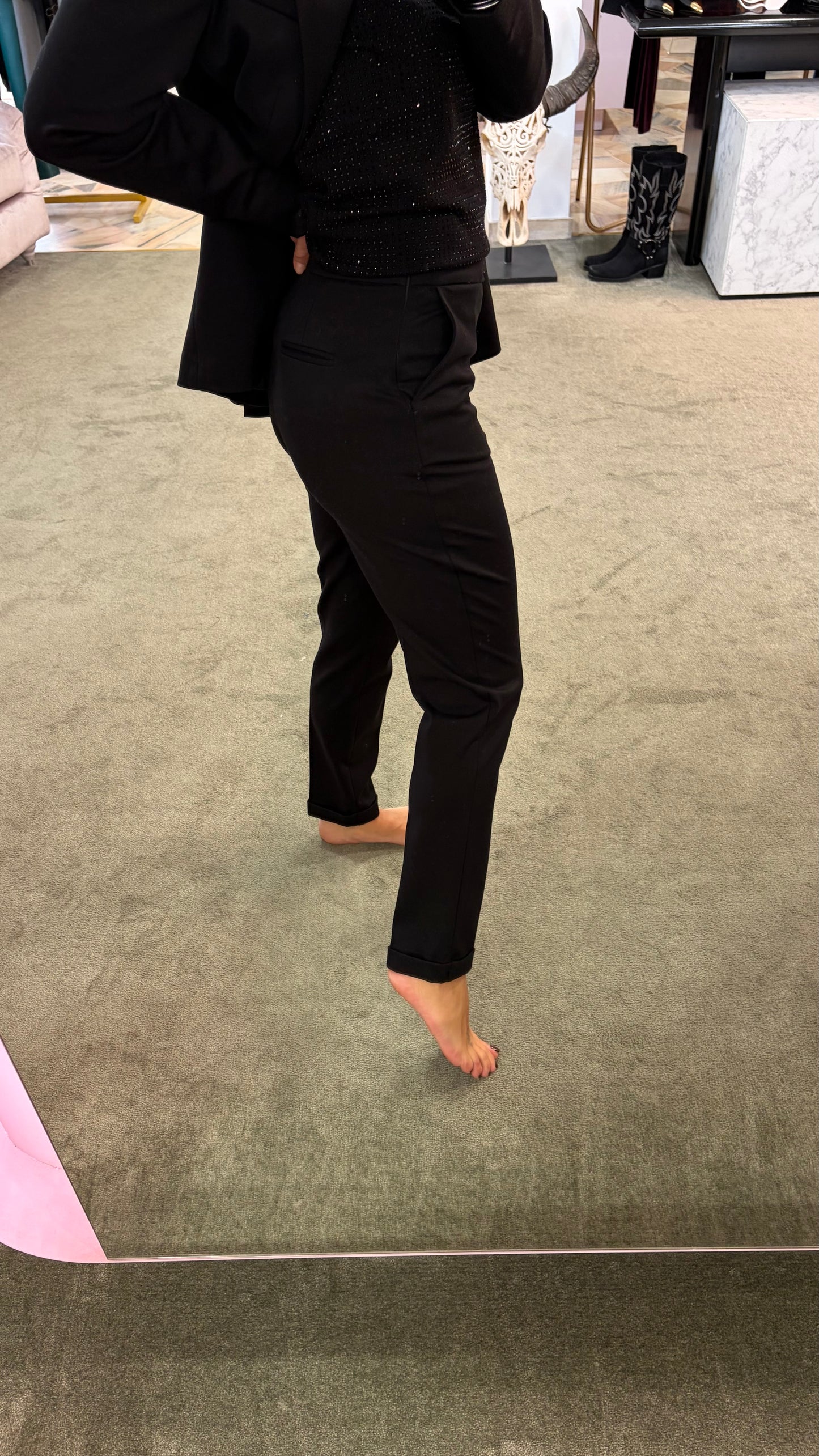 Pantaloni neri a sigaretta punto milano fr