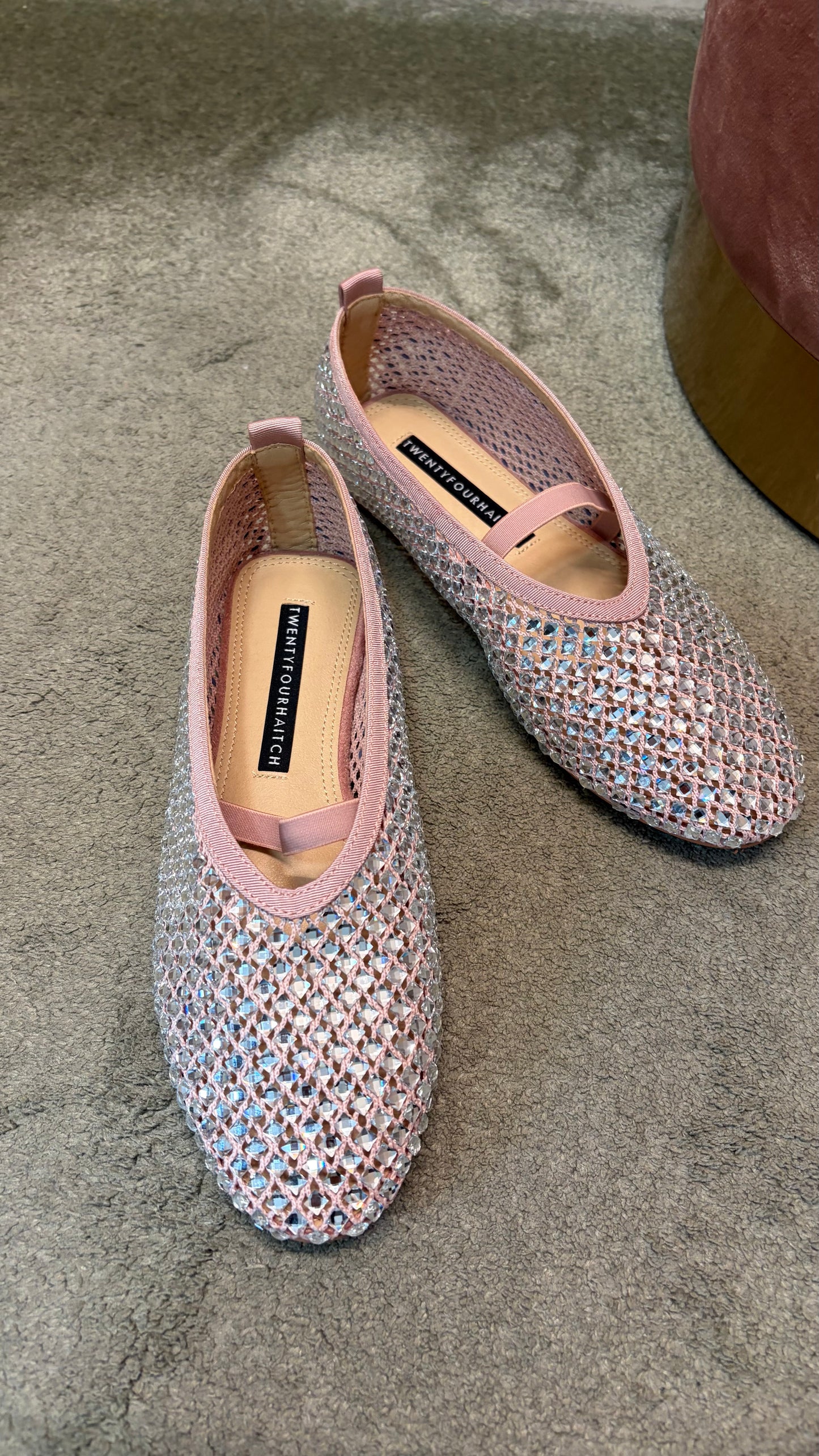 Ballerina rosa in rete crystal