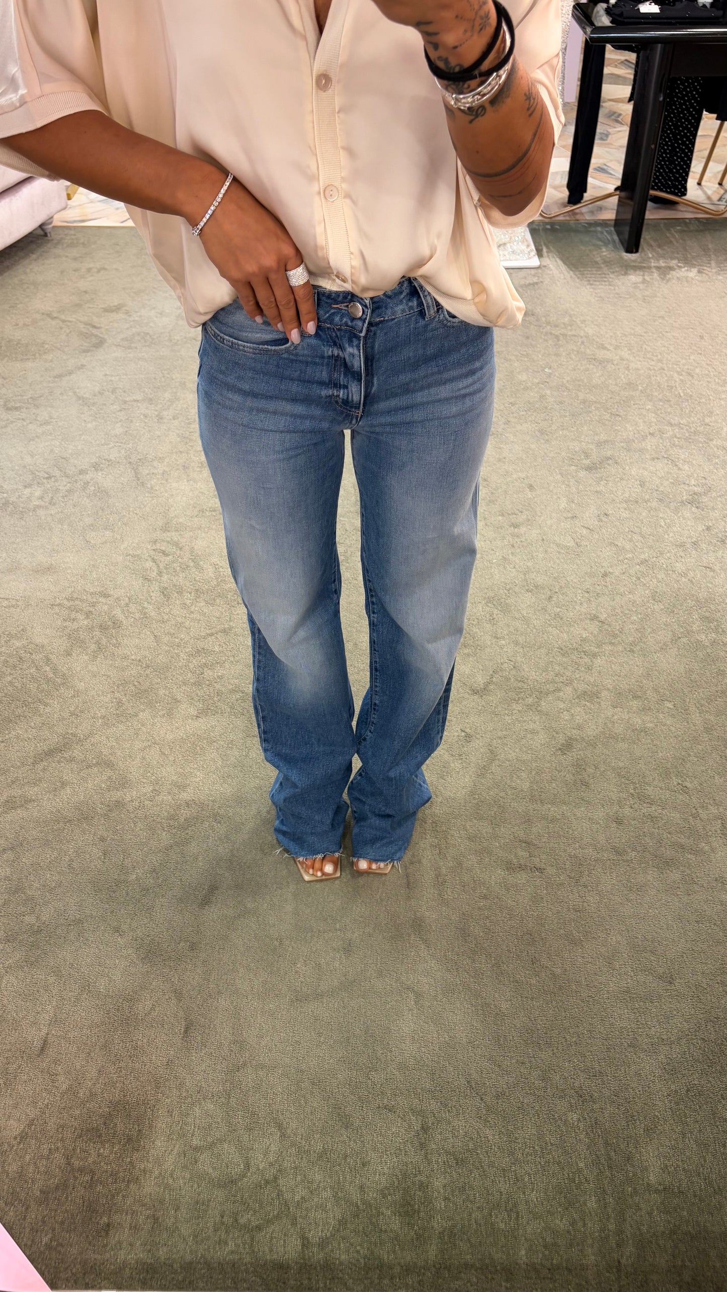 Jeans joia denim medio/chiaro taglio vivo Icon pe26