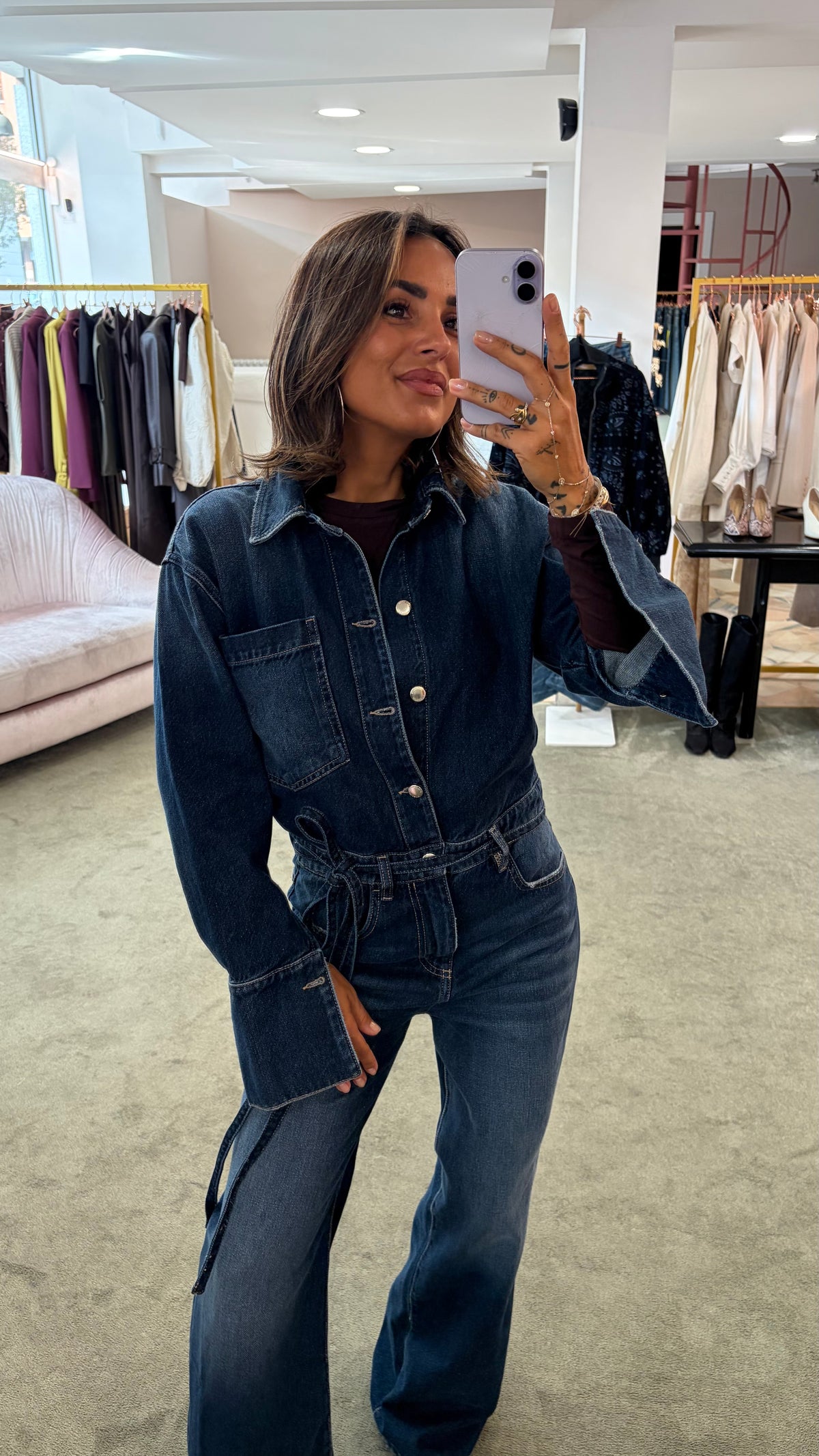 Jumpsuit anya blu scuro Icon Denim