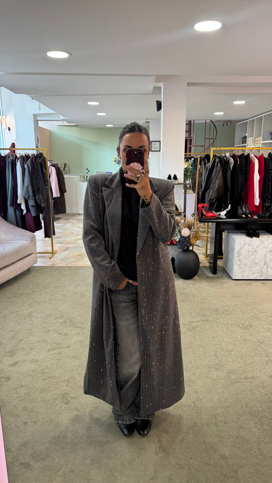 Cappotto lungo grigio cristalli tw