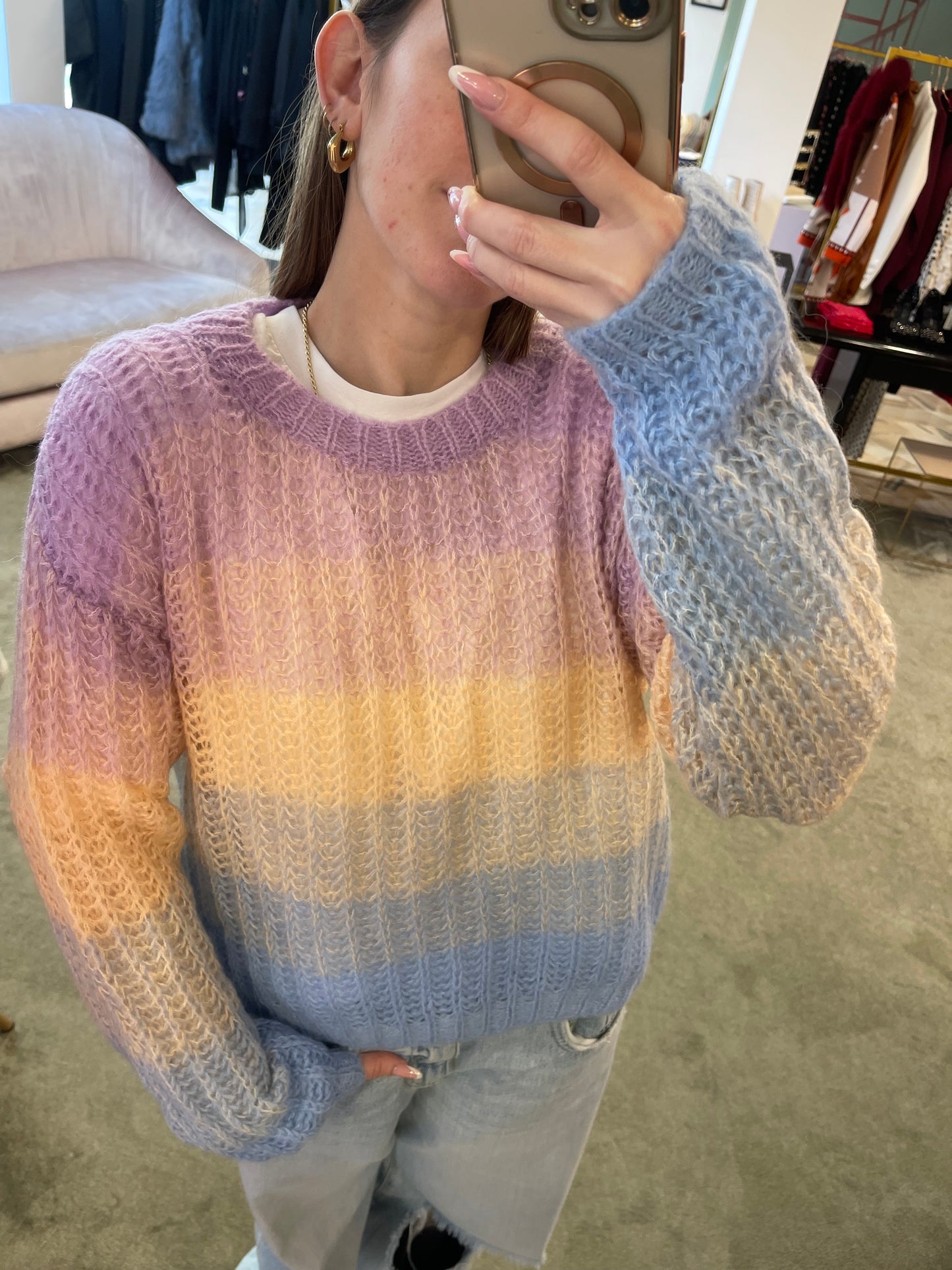 Maglione lh girocollo arcobaleno