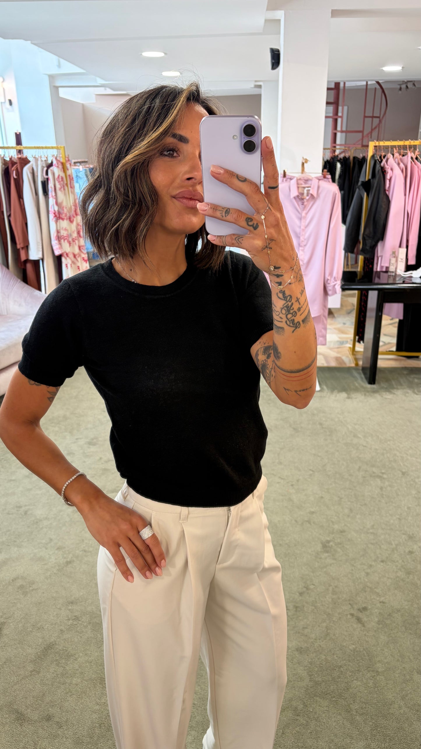 Maglia girocollo nera manica corta glp