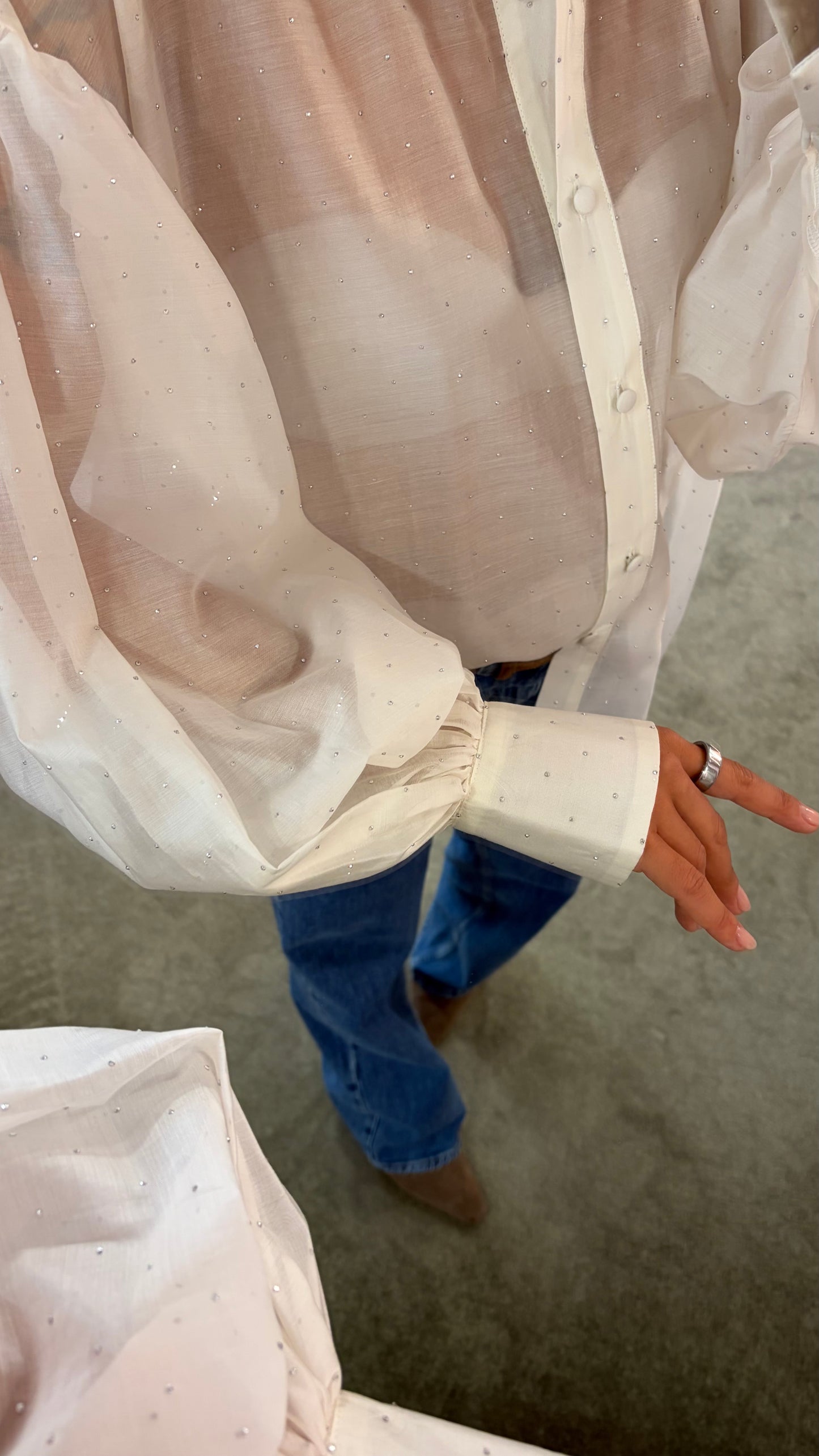 Camicia bianco con cristalli Actualee