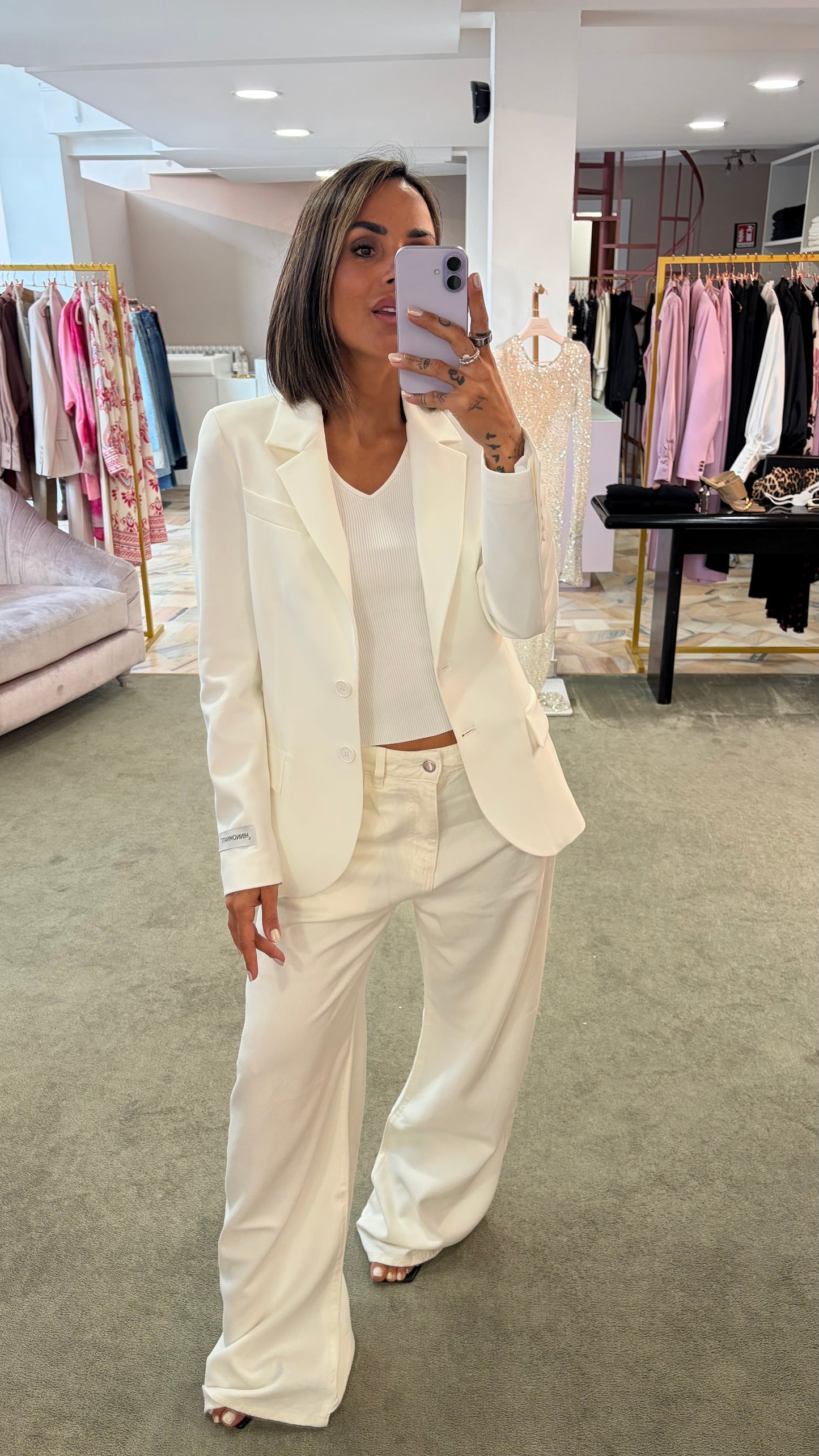 Blazer bianco slim monopetto due bottoni Hinnominate
