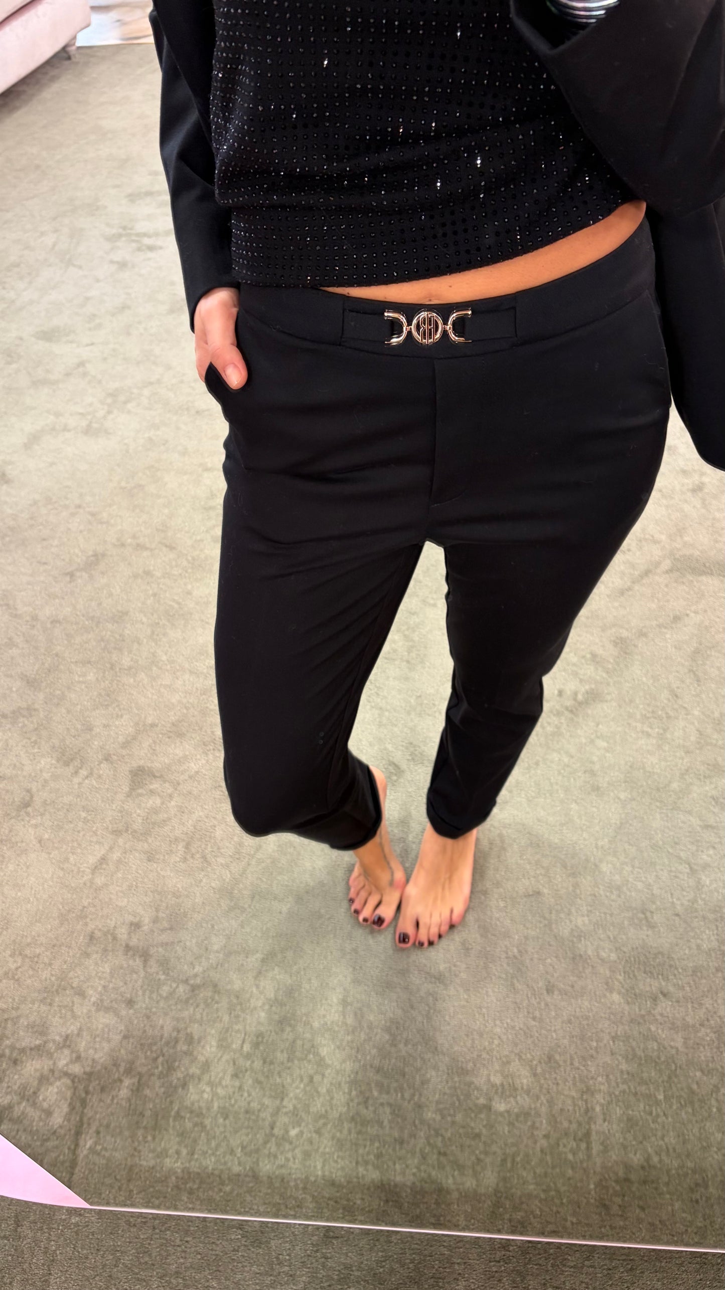 Pantaloni neri a sigaretta punto milano fr