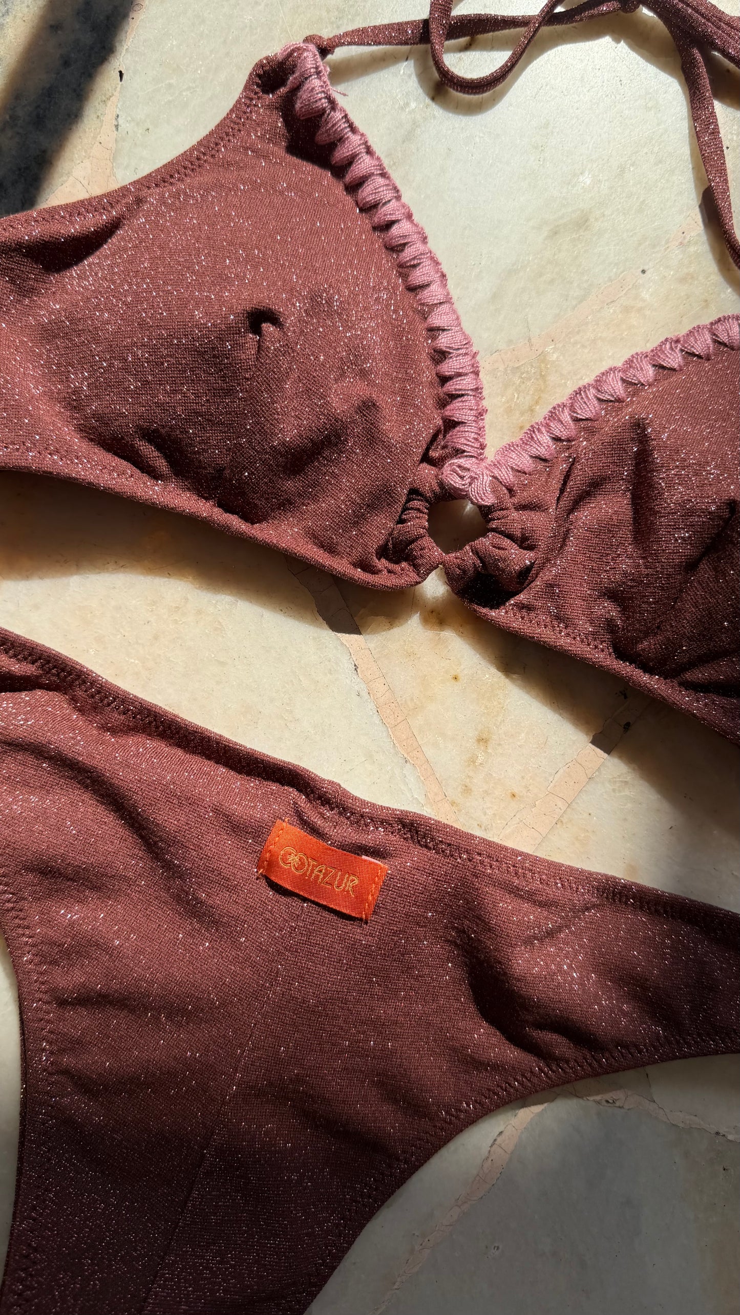 Bikini bralette amaranto lurex Cotazur