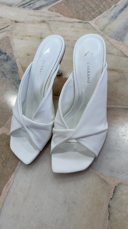 Ciabattina mules bianca nodo