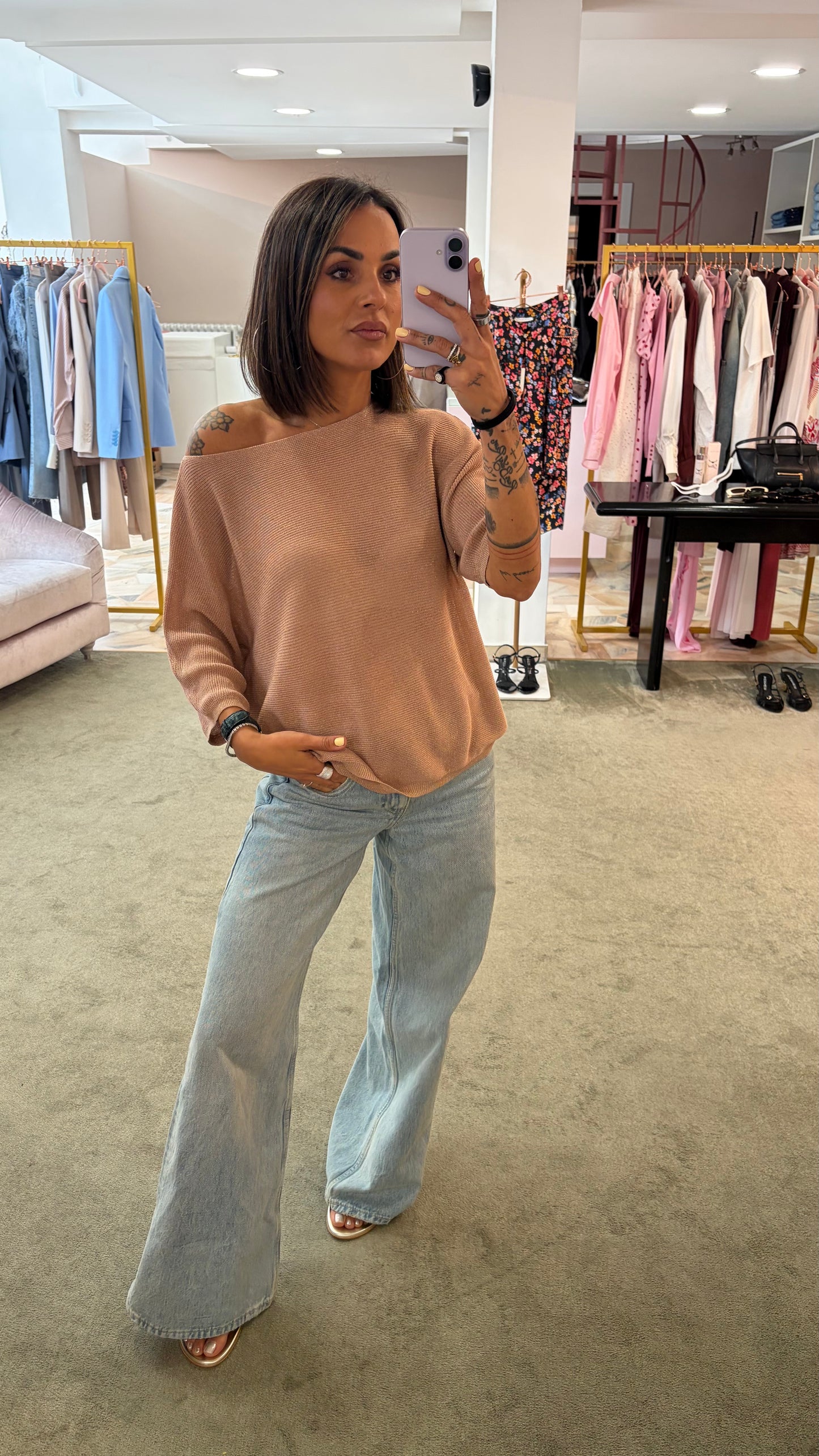 Maglia rose gold in lurex morbida bj