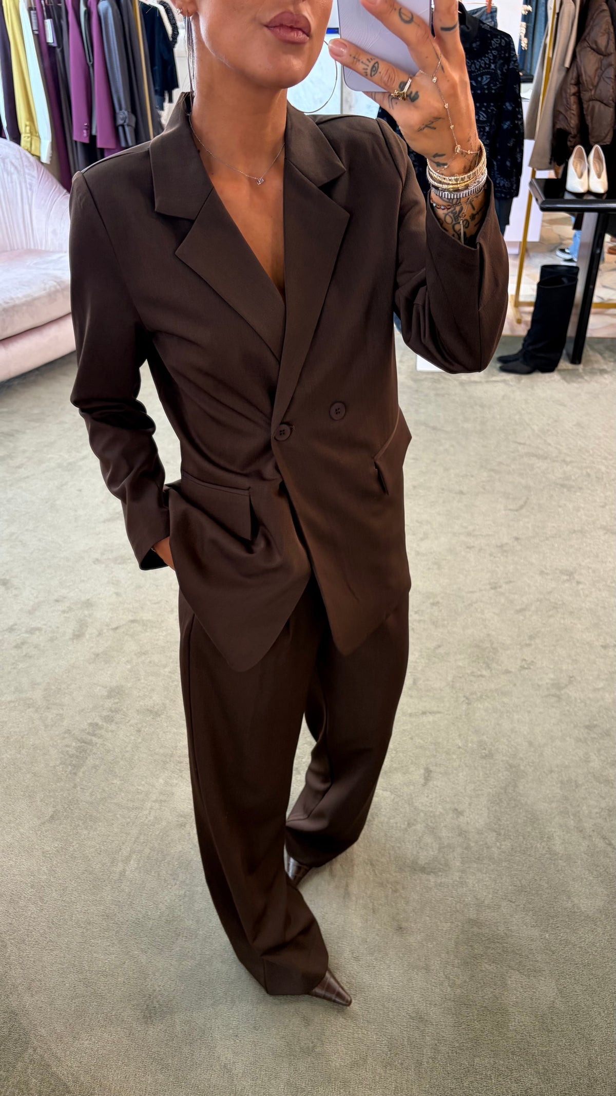 Blazer doppiopetto marrone over ay fw26