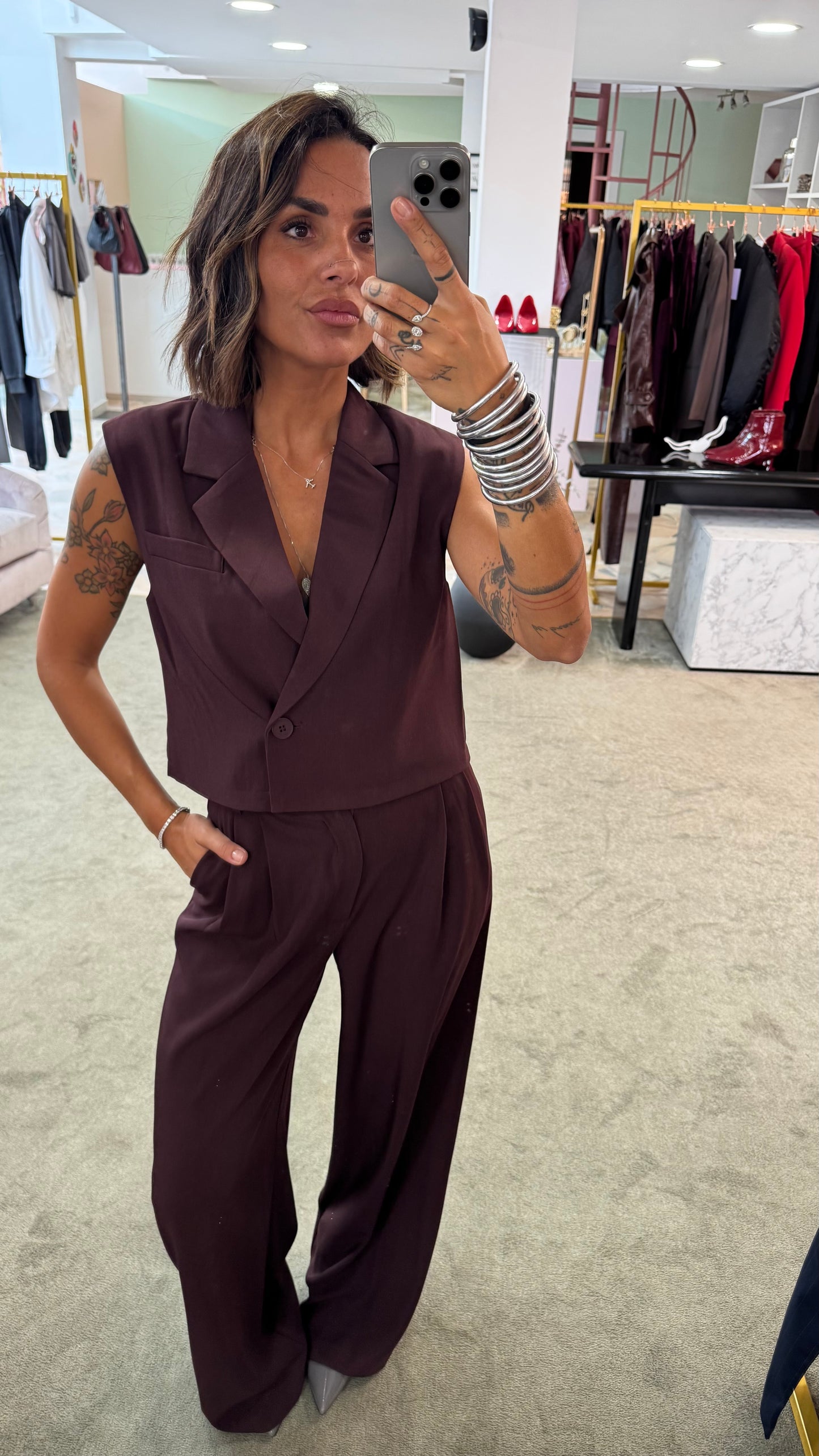 Gilet bordeaux ay