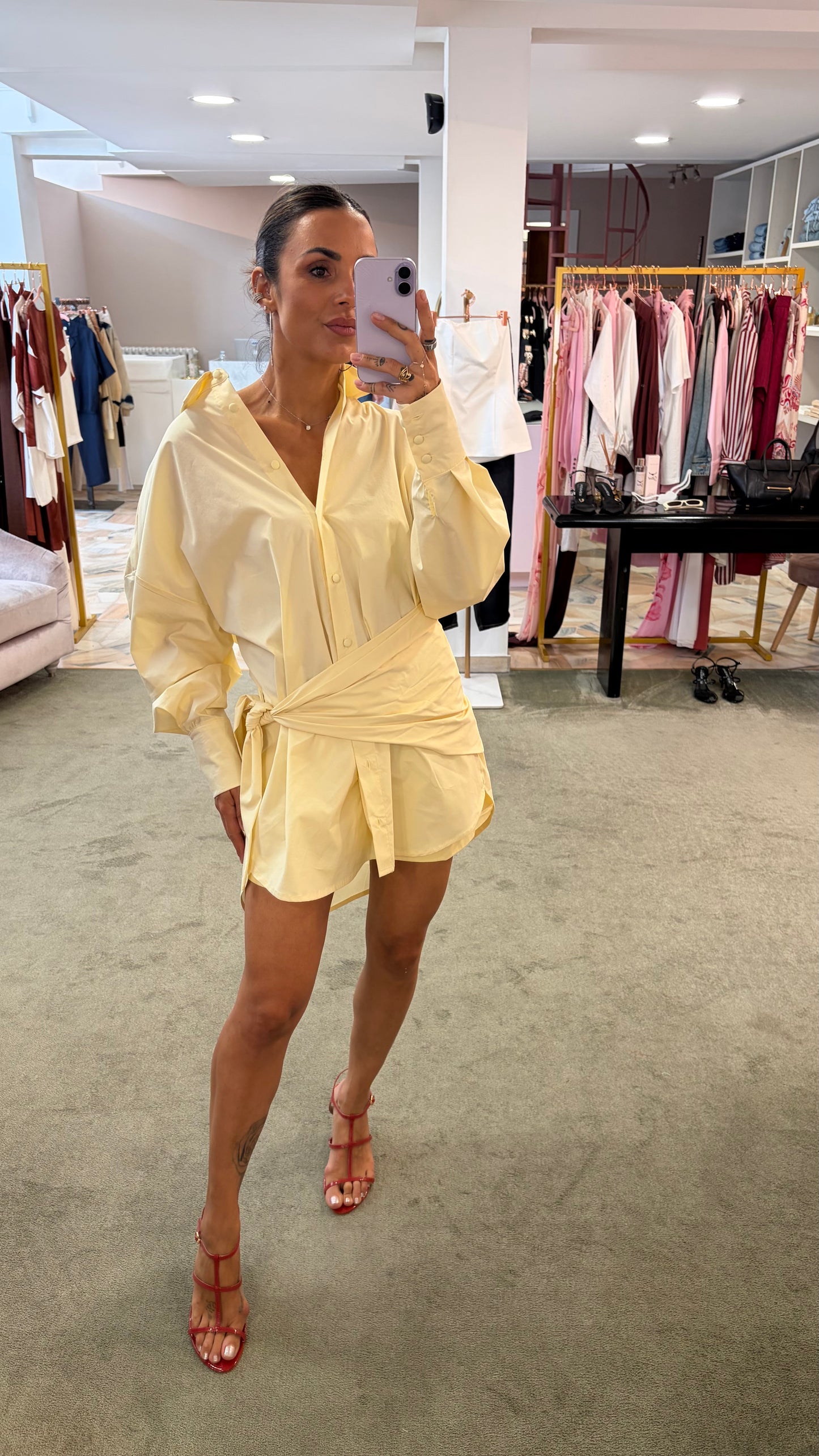 Shorts giallo in cotone ks