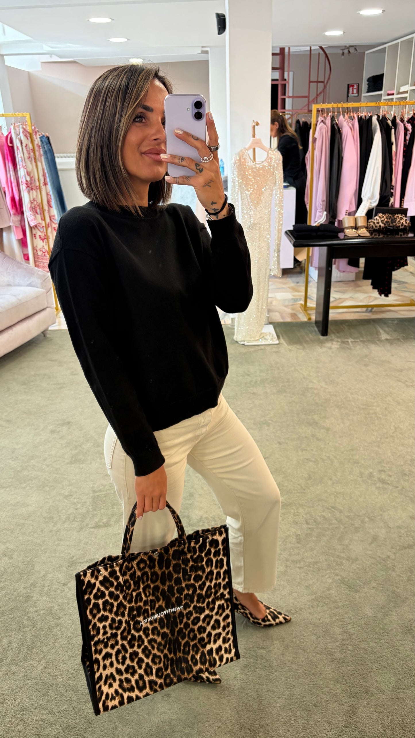 Tote bag leopardata tw
