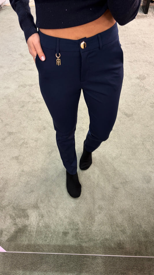 Pantaloni blu notte sigaretta punto milano fr pe26