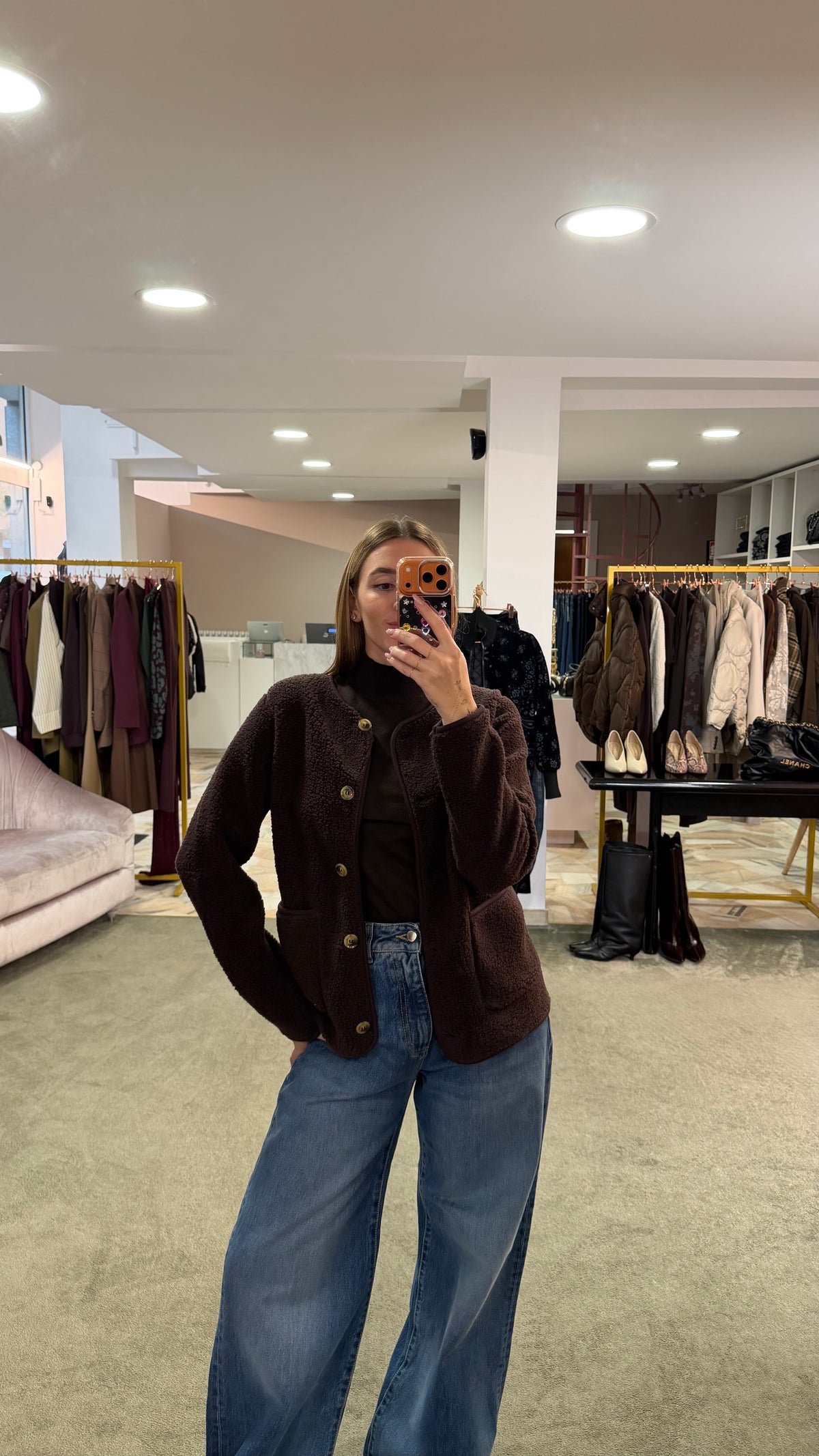 Giacca teddy marrone sy