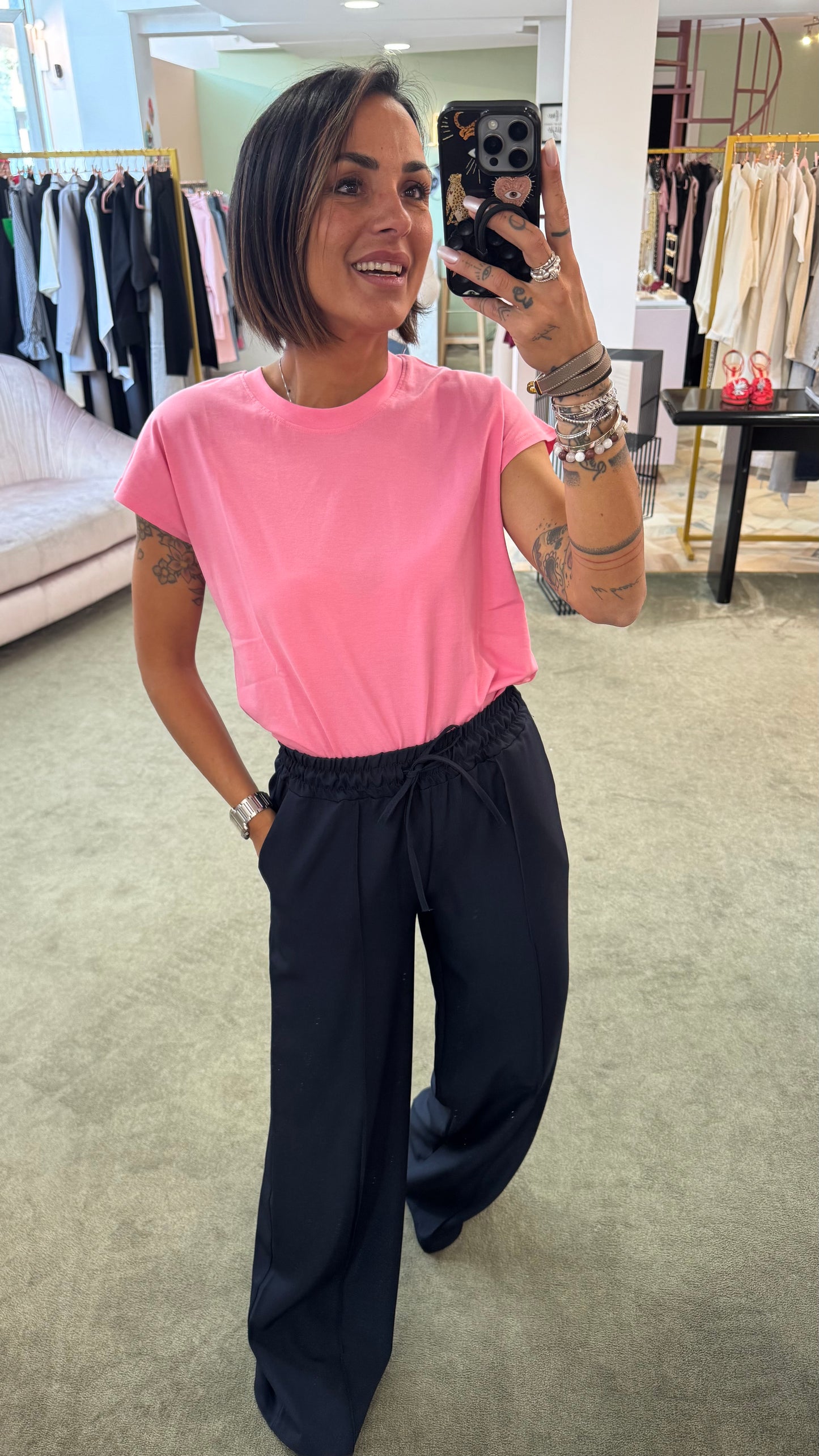 T-shirt rosa manica scesa jx