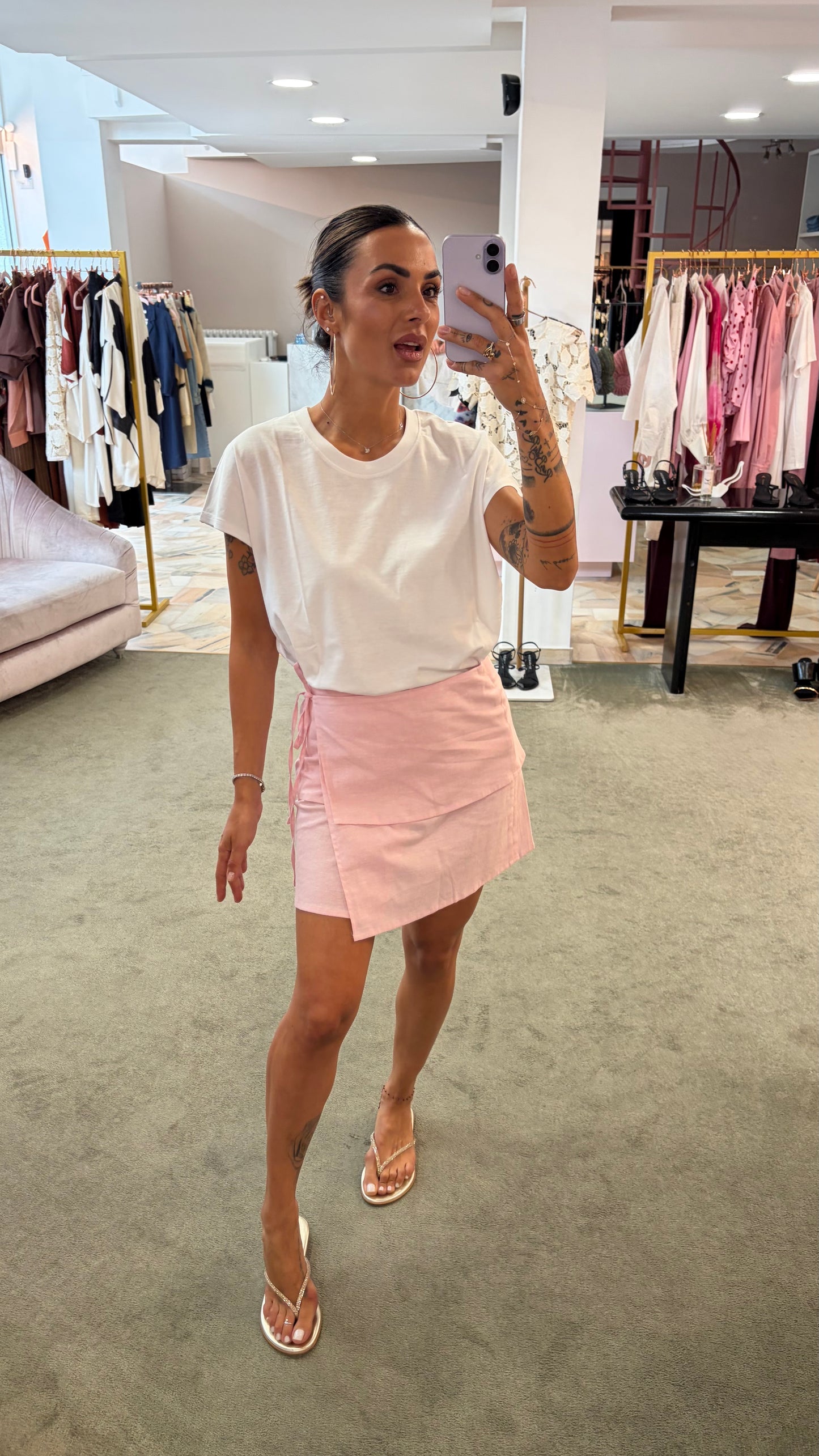 Gonna pareo asimmetrica rosa jx
