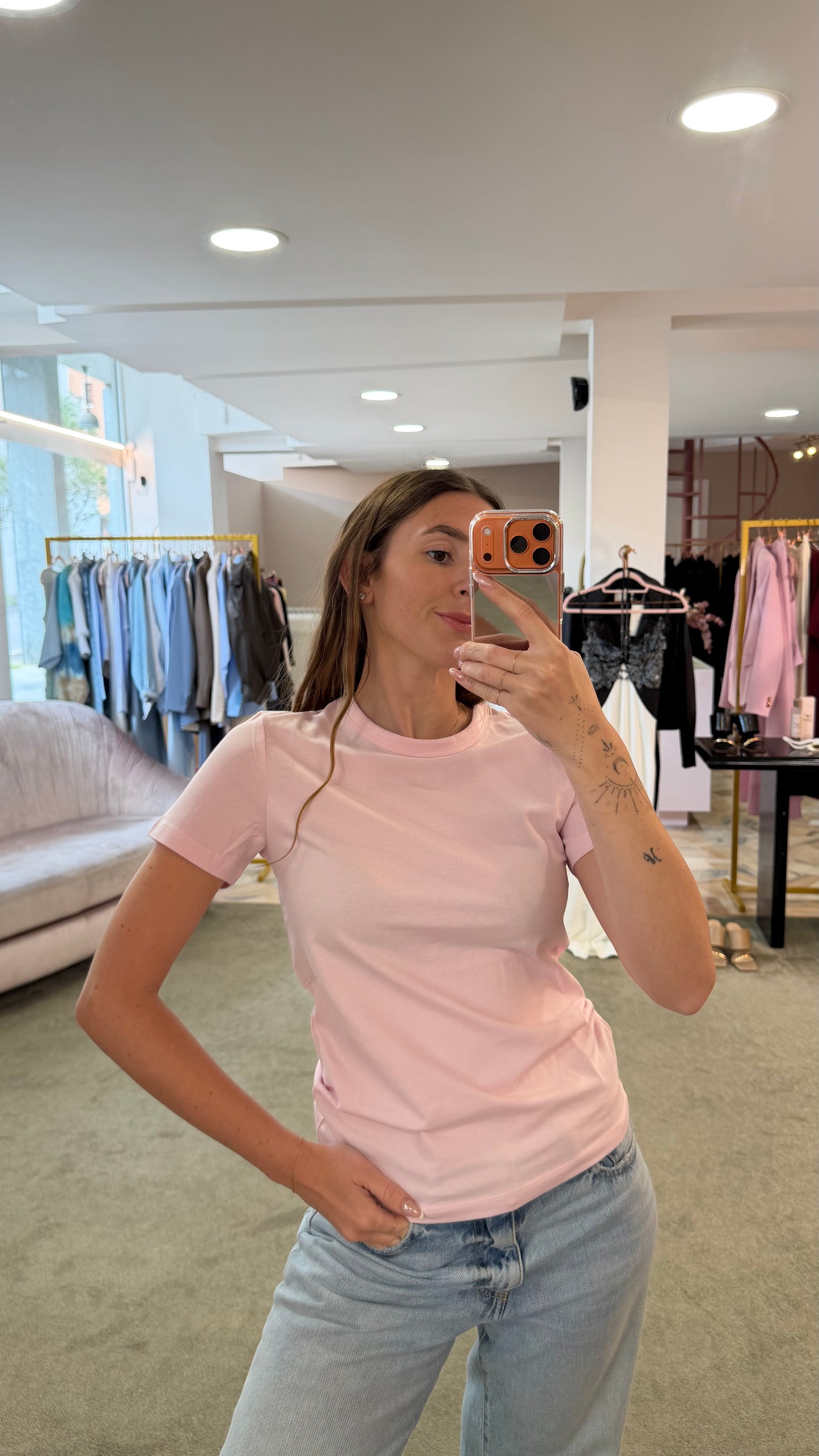 T-shirt gigi rosa baby slim basica jx