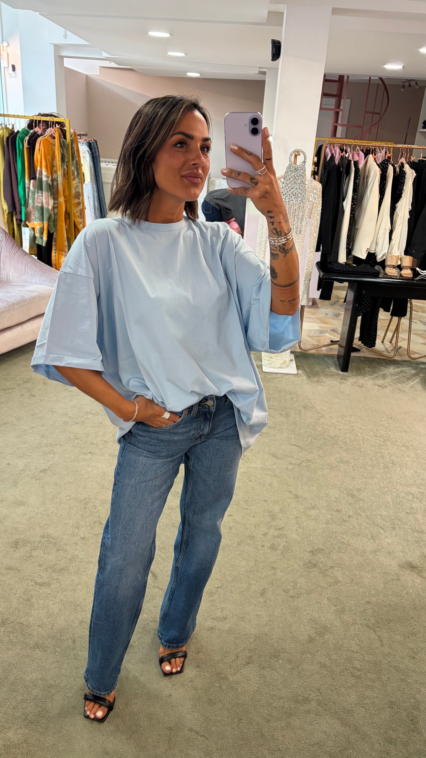 Maxi t-shirt celeste ks