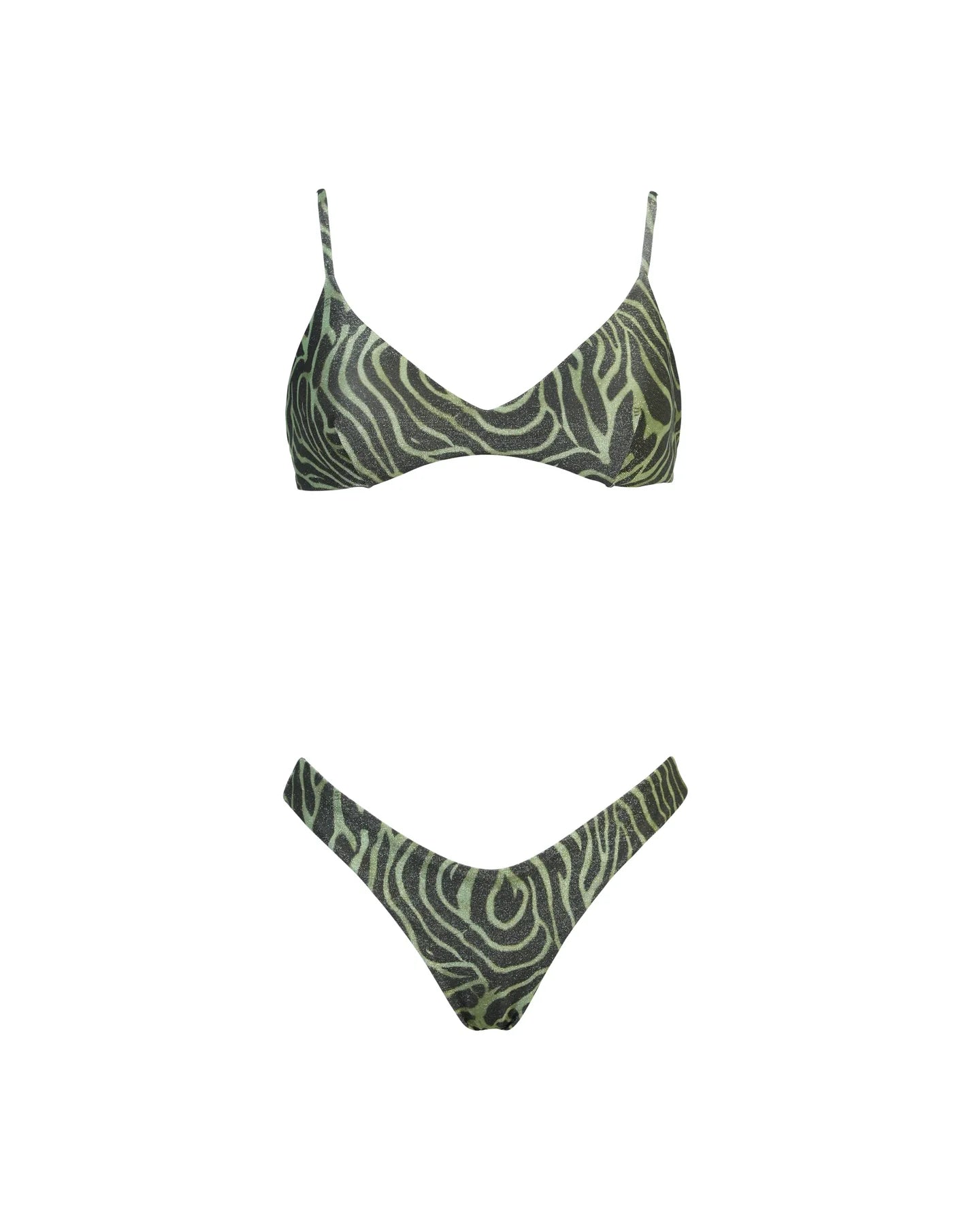 Bikini bralette zebrato verde lurex Matinée