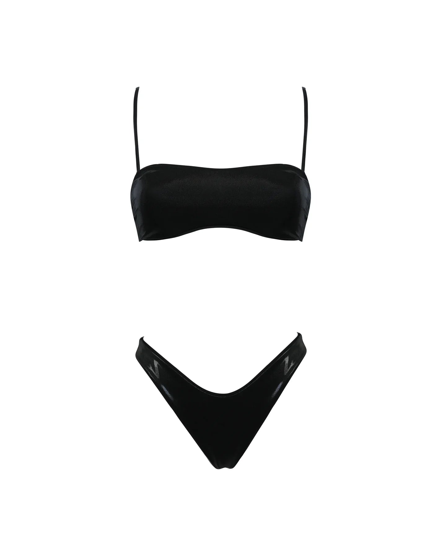 Bikini fascia nero laminato Matinée
