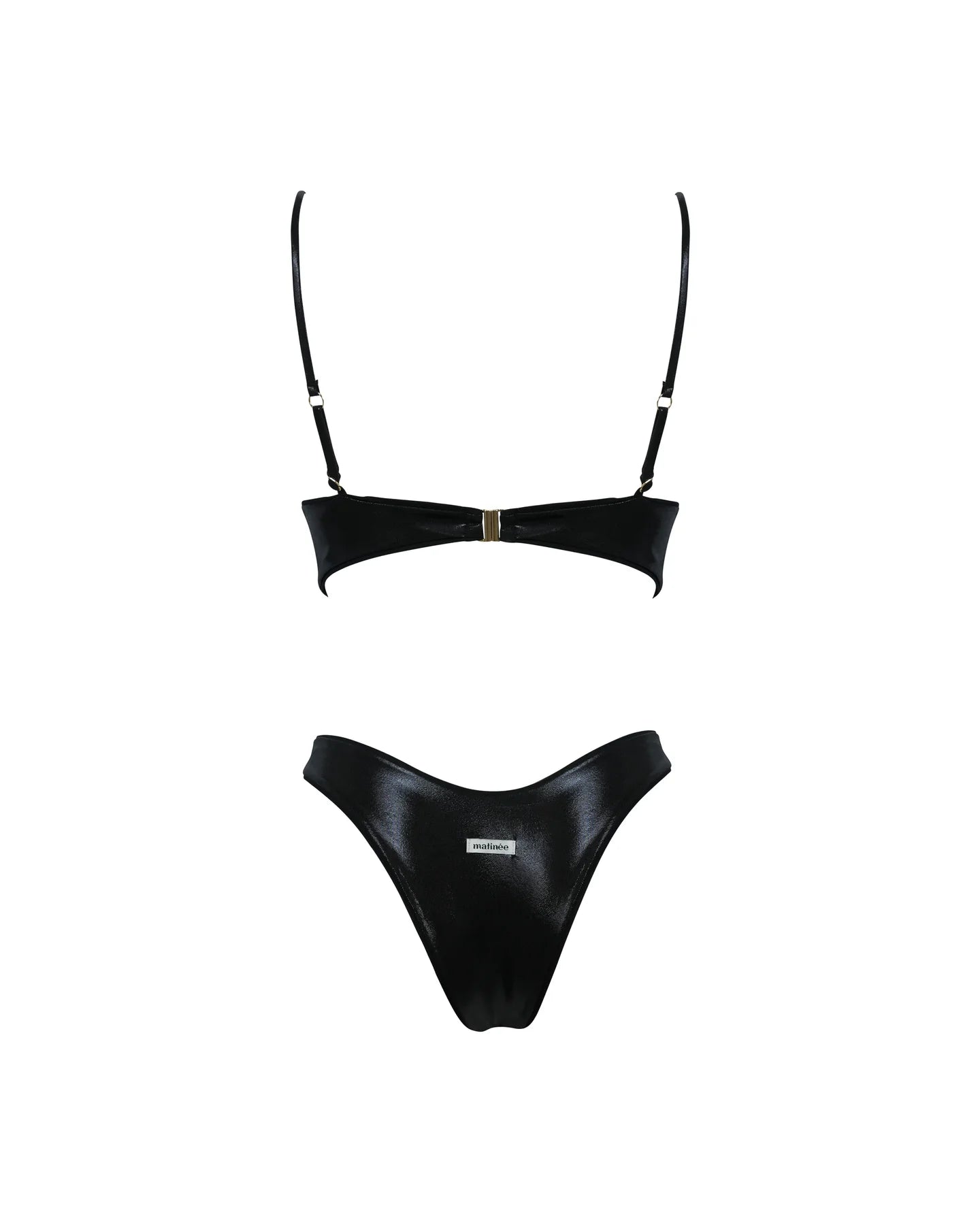 Bikini fascia nero laminato Matinée