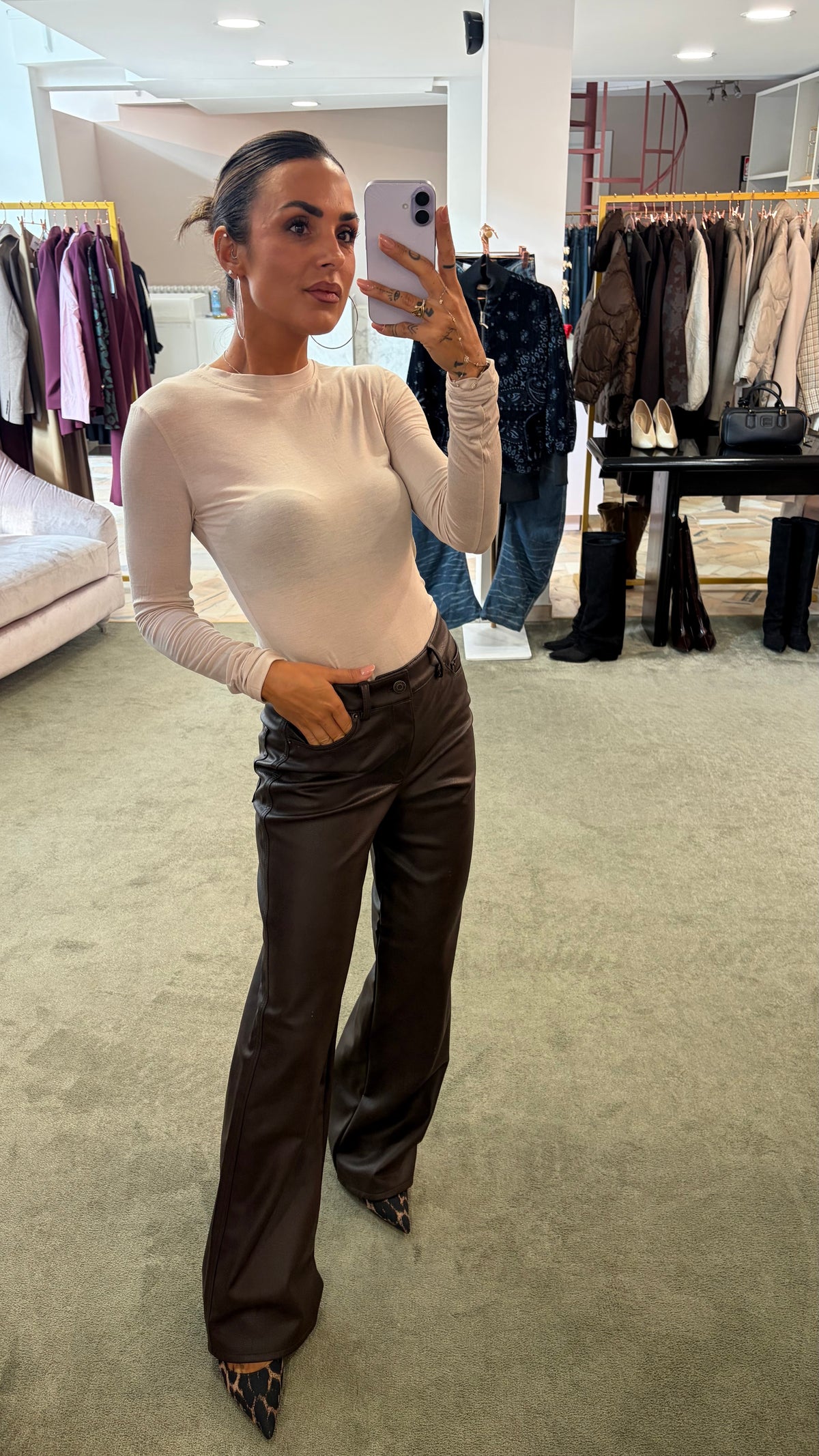 Maglia beige maniche lunghe Hinnominate