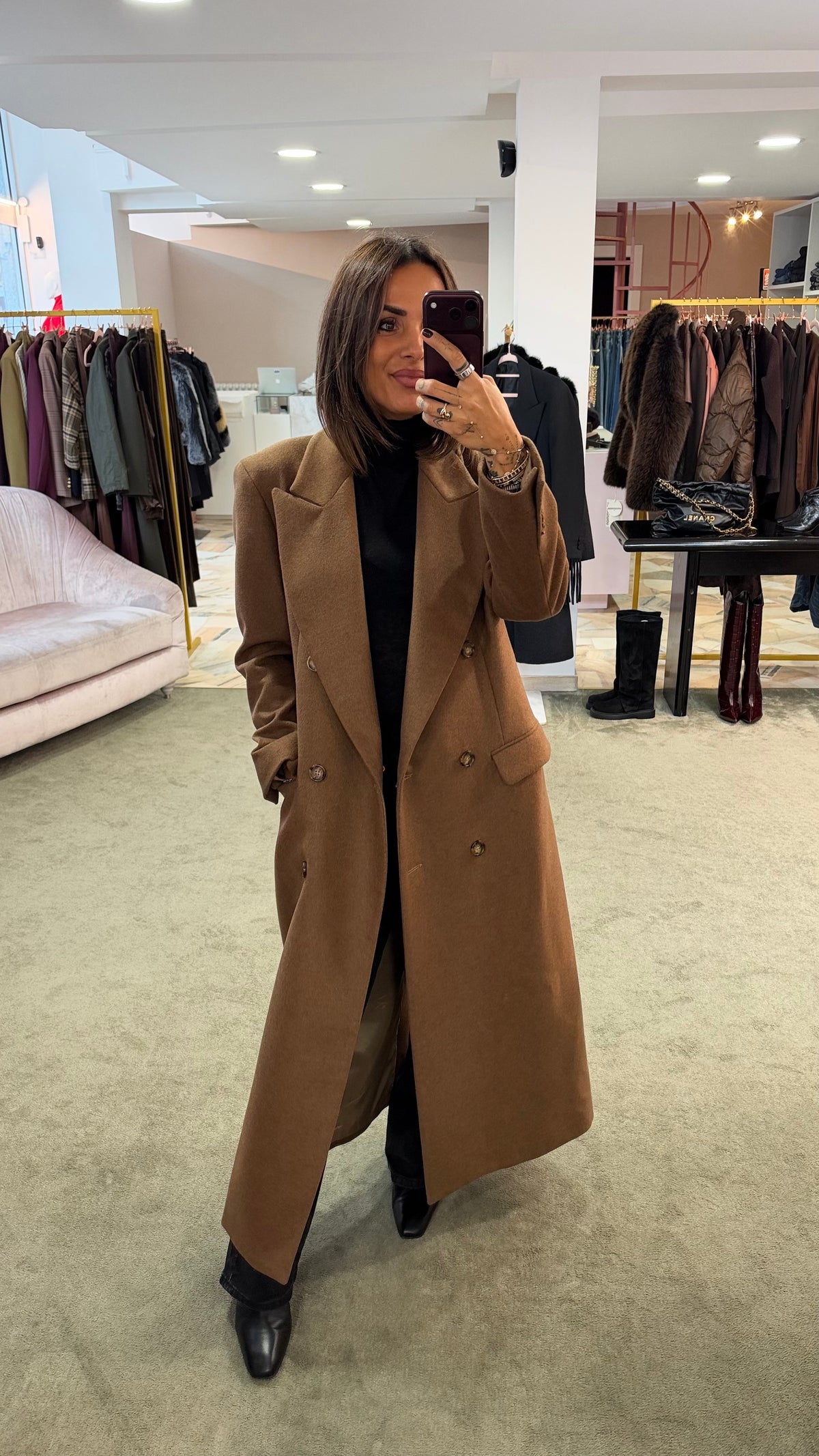 Cappotto cammello doppiopetto Marsem