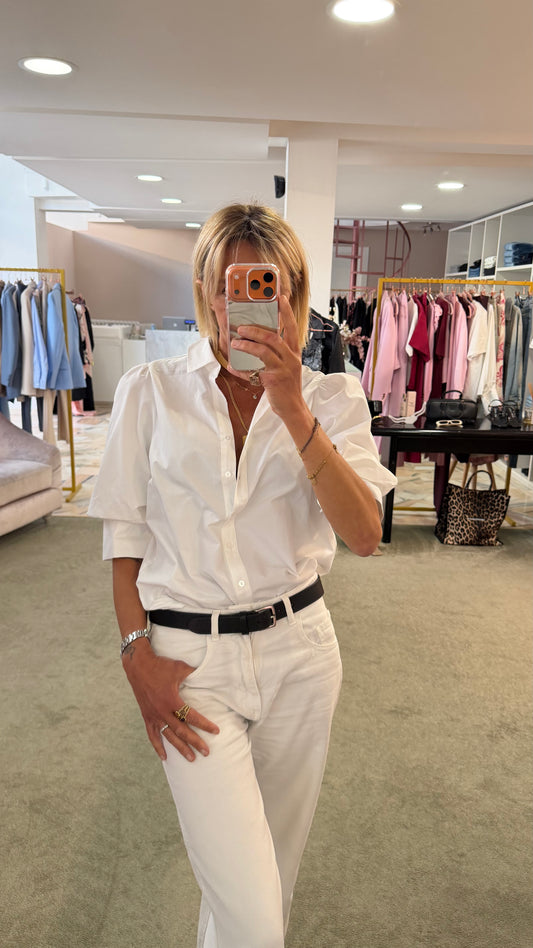 Camicia bianca manica a sbuffo 3/4 sy