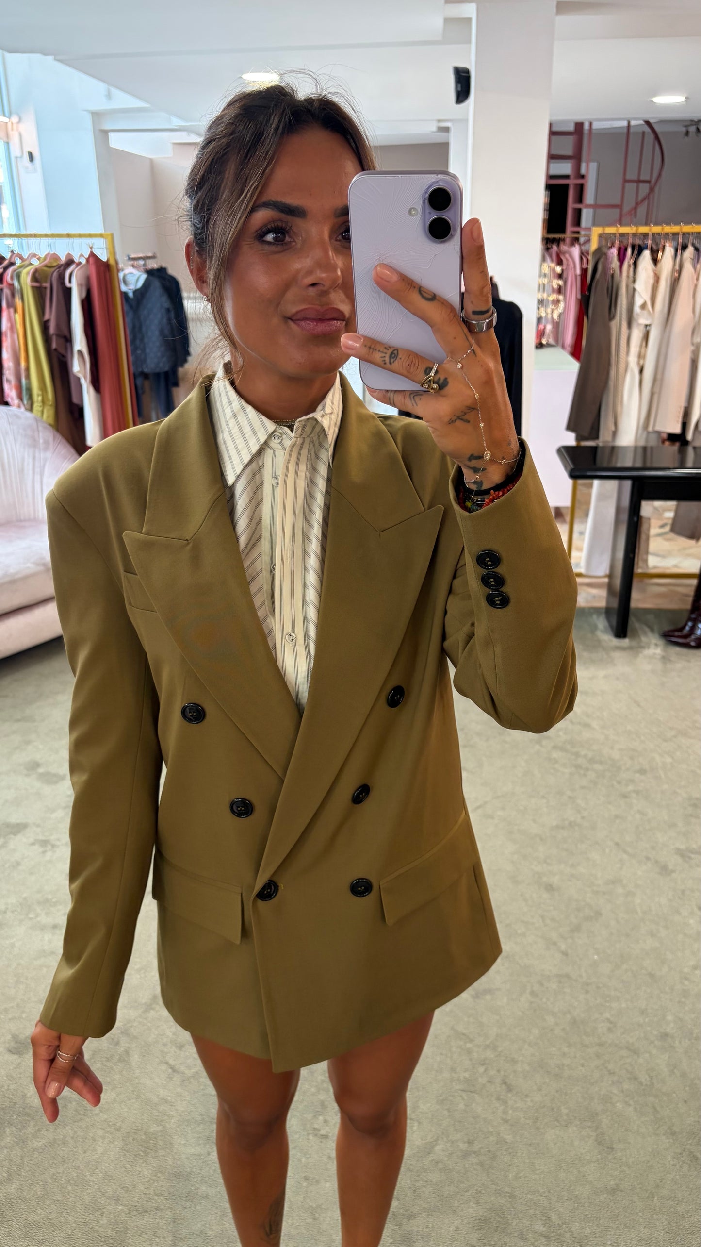 Camicia connie panna a righe regular sl