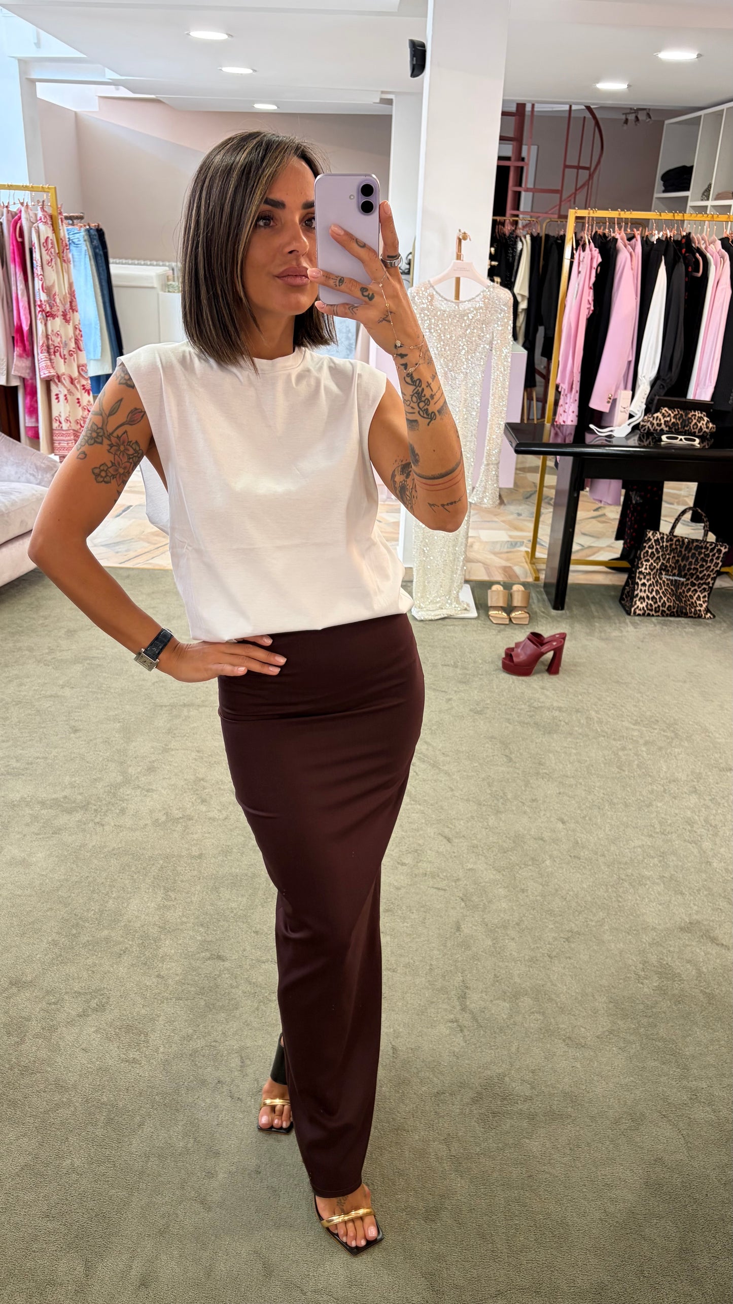 Canotta bianca over taglio vivo Marsem