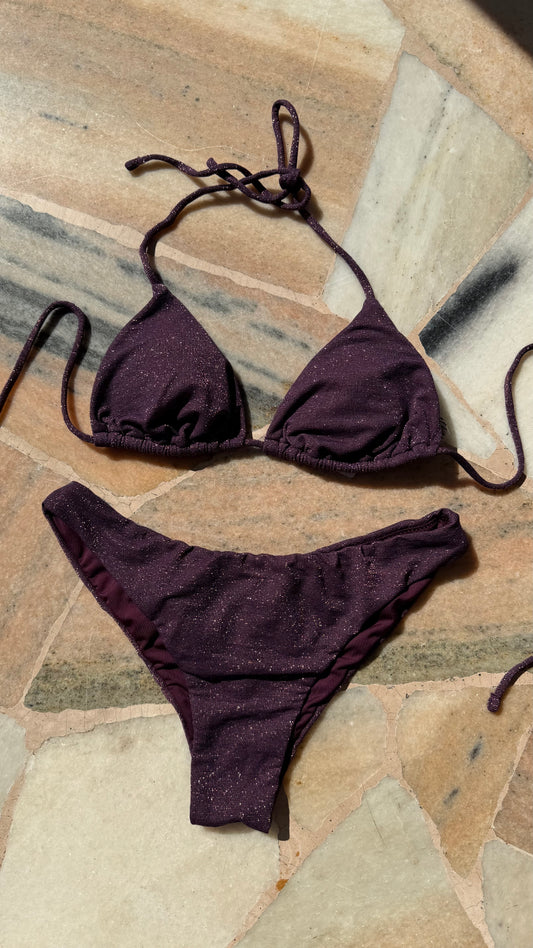 Bikini triangolo viola lurex Me Fui
