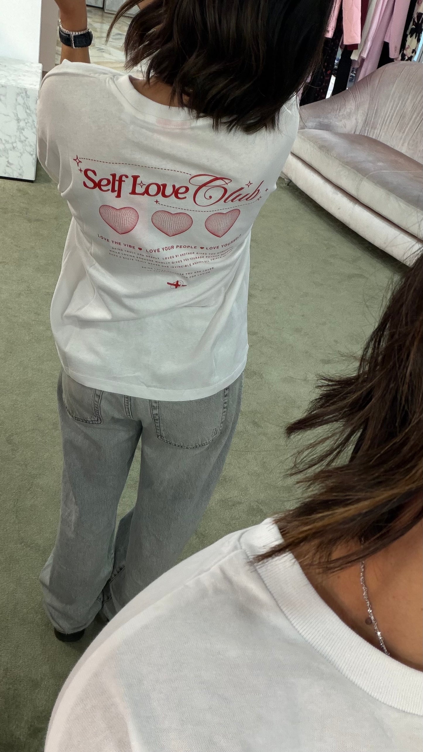 T-shirt bianca San Valentino self-love