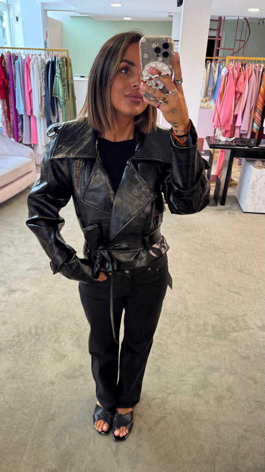 Trench crop nero crocco Actualee