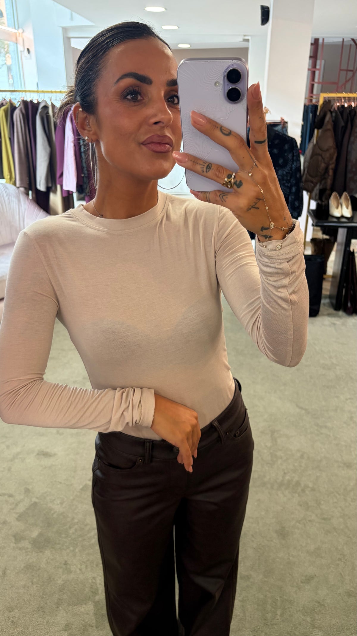 Maglia beige maniche lunghe Hinnominate