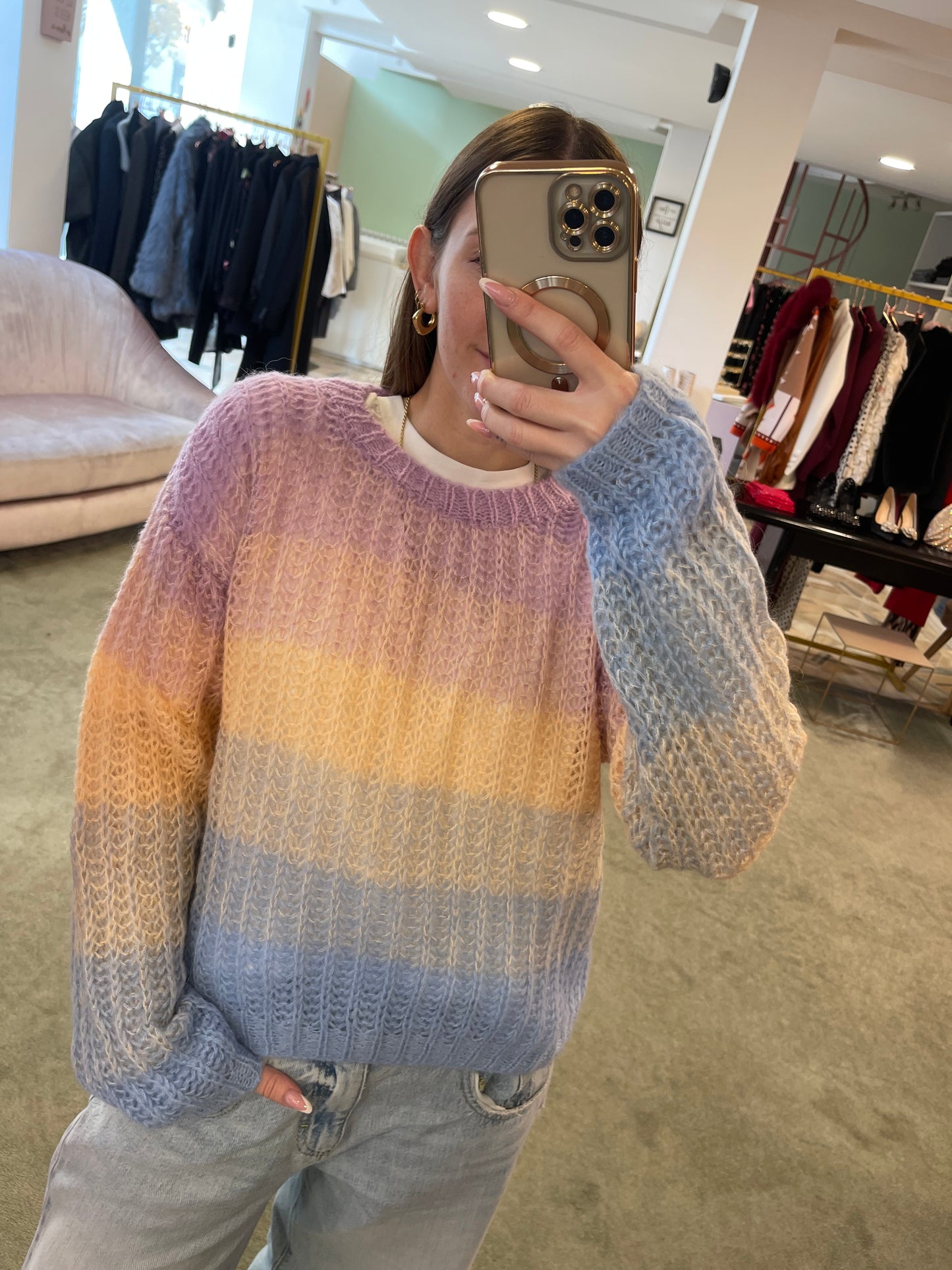 Maglione lh girocollo arcobaleno