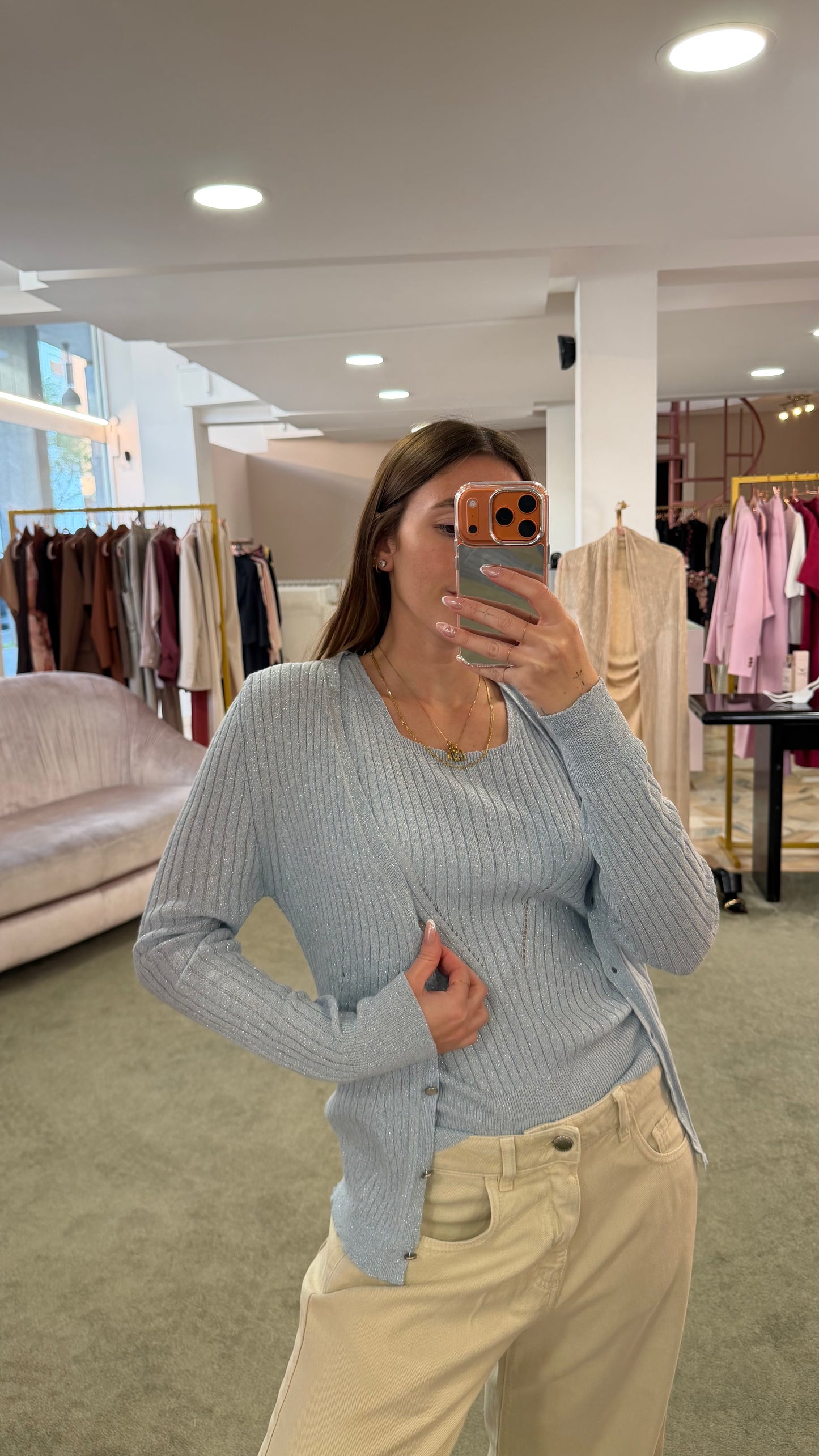 Canotta azzurra lurex glp
