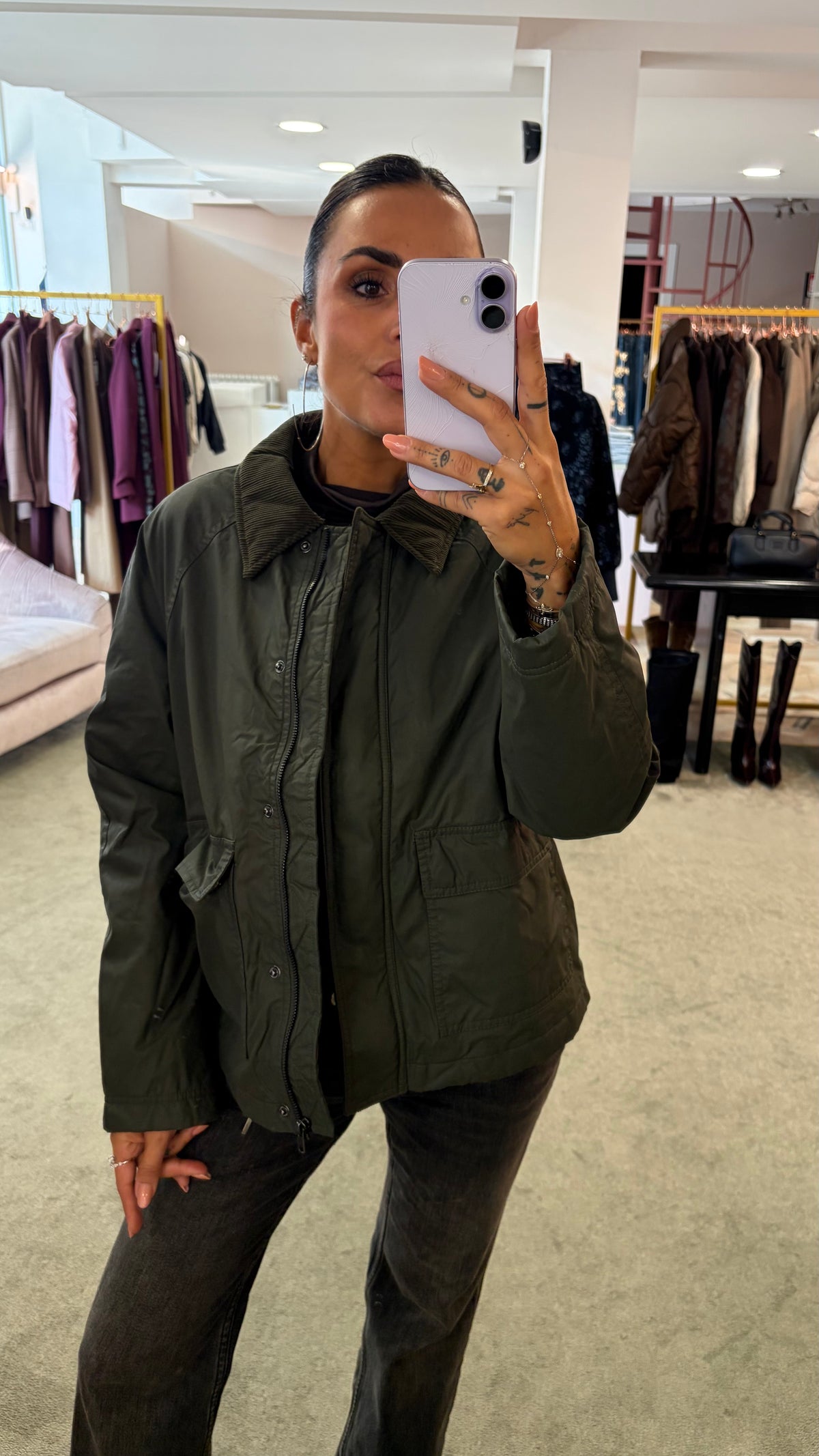 Giacca simil barbour verde forest sy
